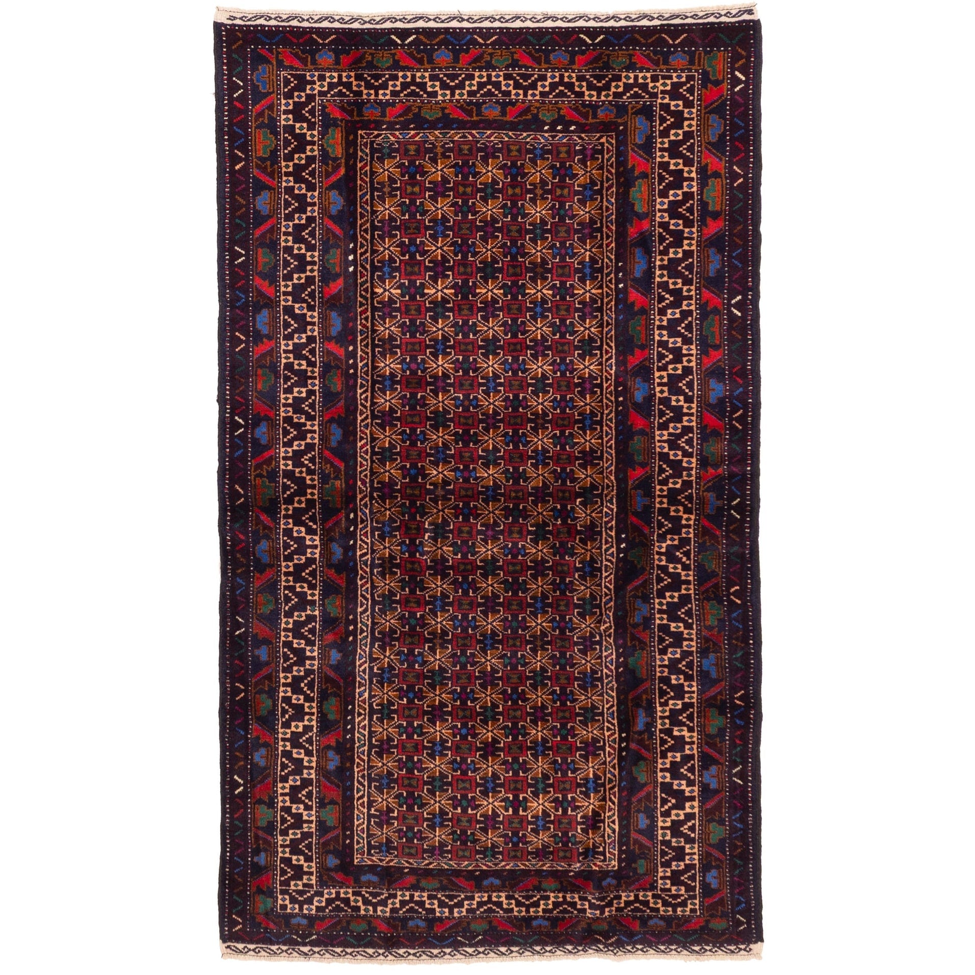 Ecarpetgallery Hand Knotted Teimani Brown Red Wool Rug 39 X 69