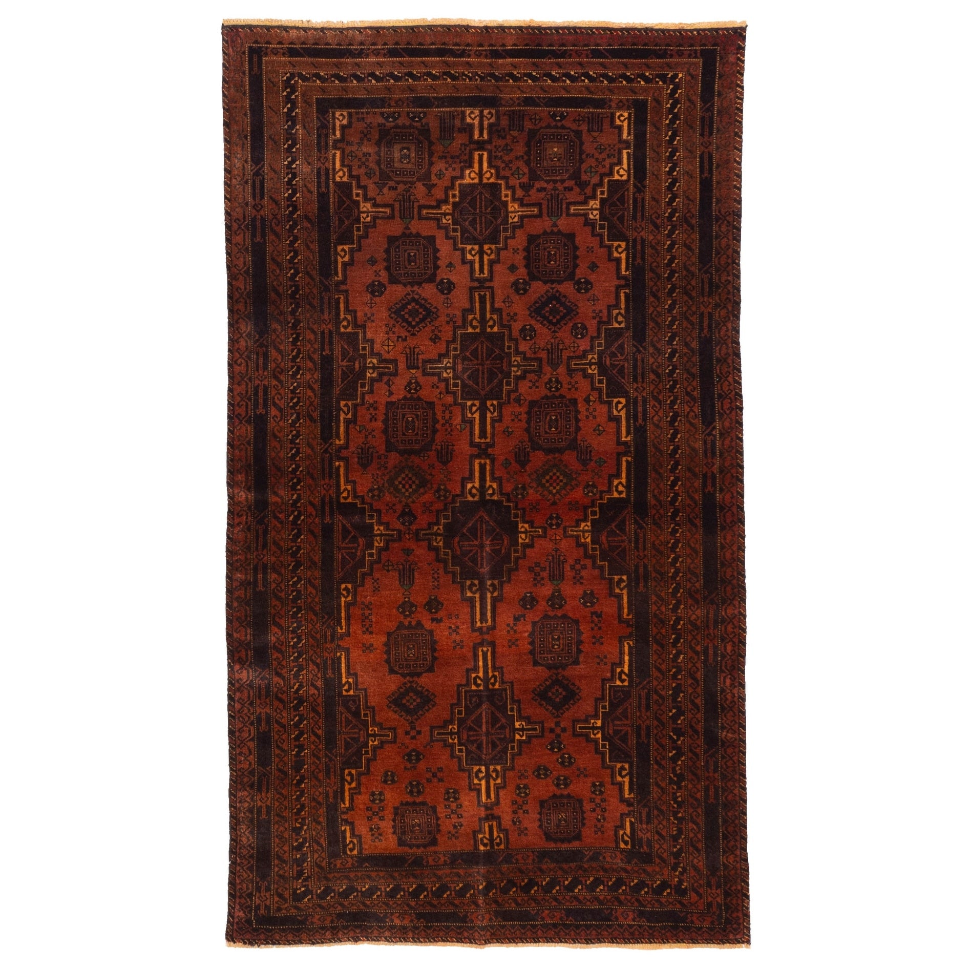 Ecarpetgallery Hand Knotted Teimani Copper Wool Rug 38 X 68