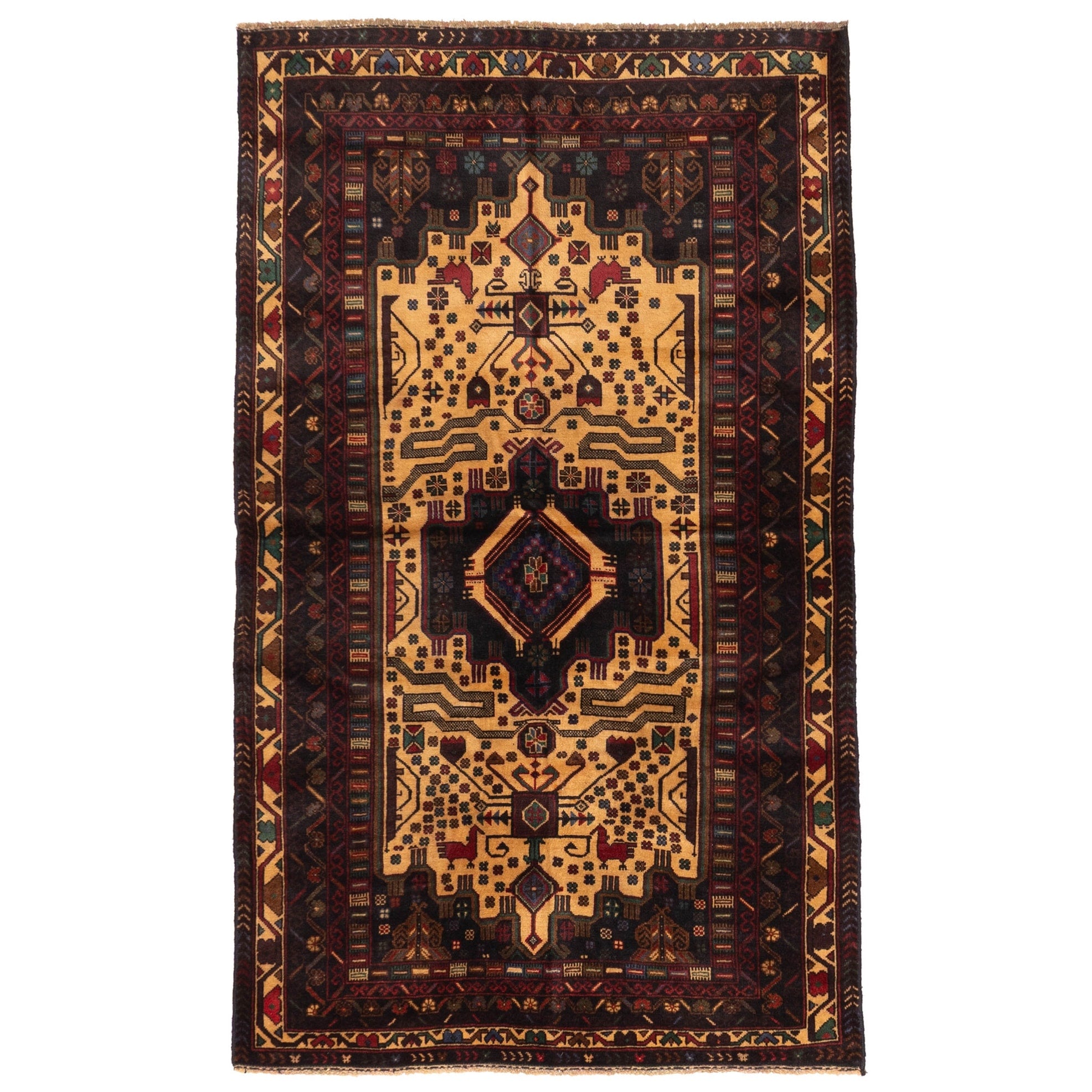 Ecarpetgallery Hand Knotted Teimani Cream Wool Rug 38 X 62
