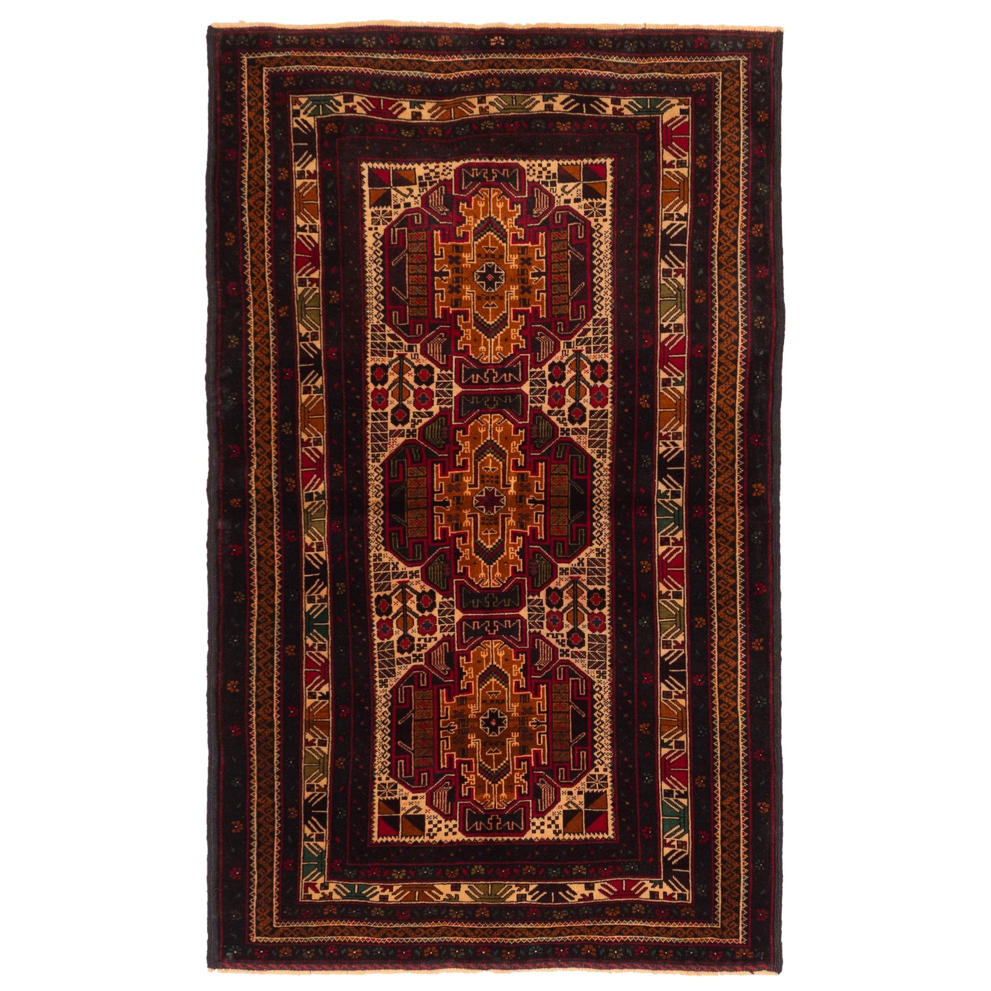 Ecarpetgallery Hand Knotted Teimani Cream Red Wool Rug 310 X 66