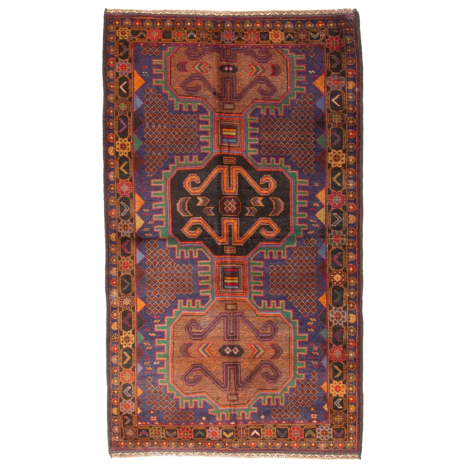 Ecarpetgallery Hand Knotted Teimani Dark Blue Wool Rug 310 X 68