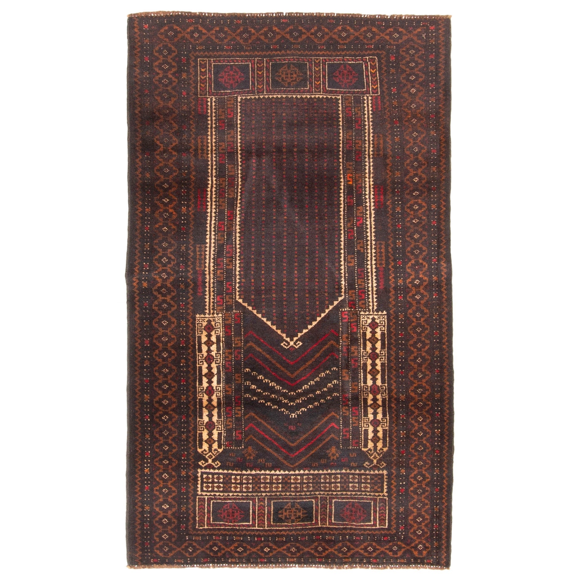 Ecarpetgallery Hand Knotted Teimani Dark Brown Wool Rug 31 X 53