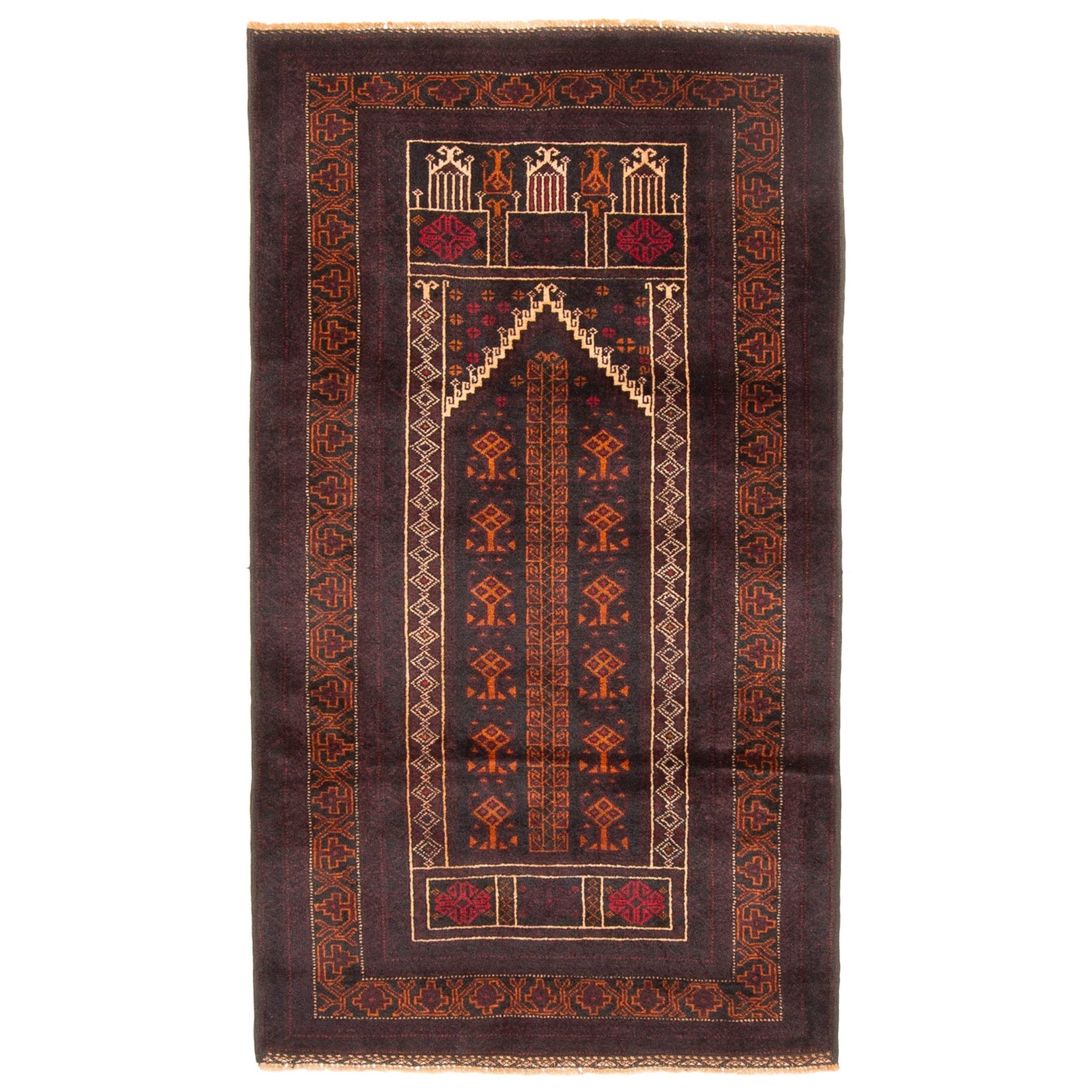 Ecarpetgallery Hand Knotted Teimani Dark Brown Wool Rug 211 X 51
