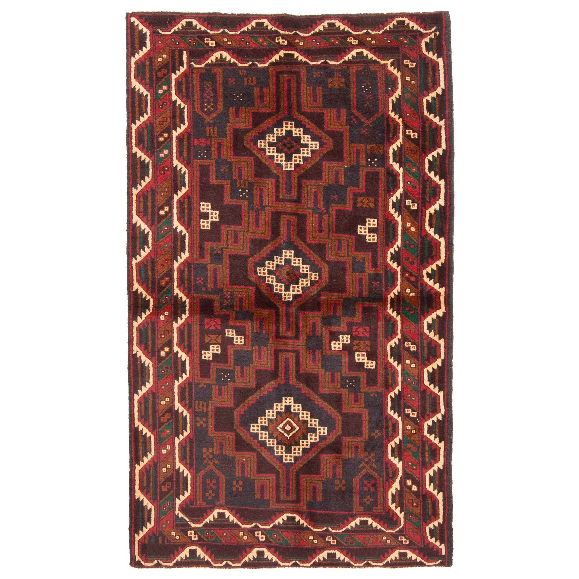 Ecarpetgallery Hand Knotted Teimani Dark Brown Wool Rug 37 X 62