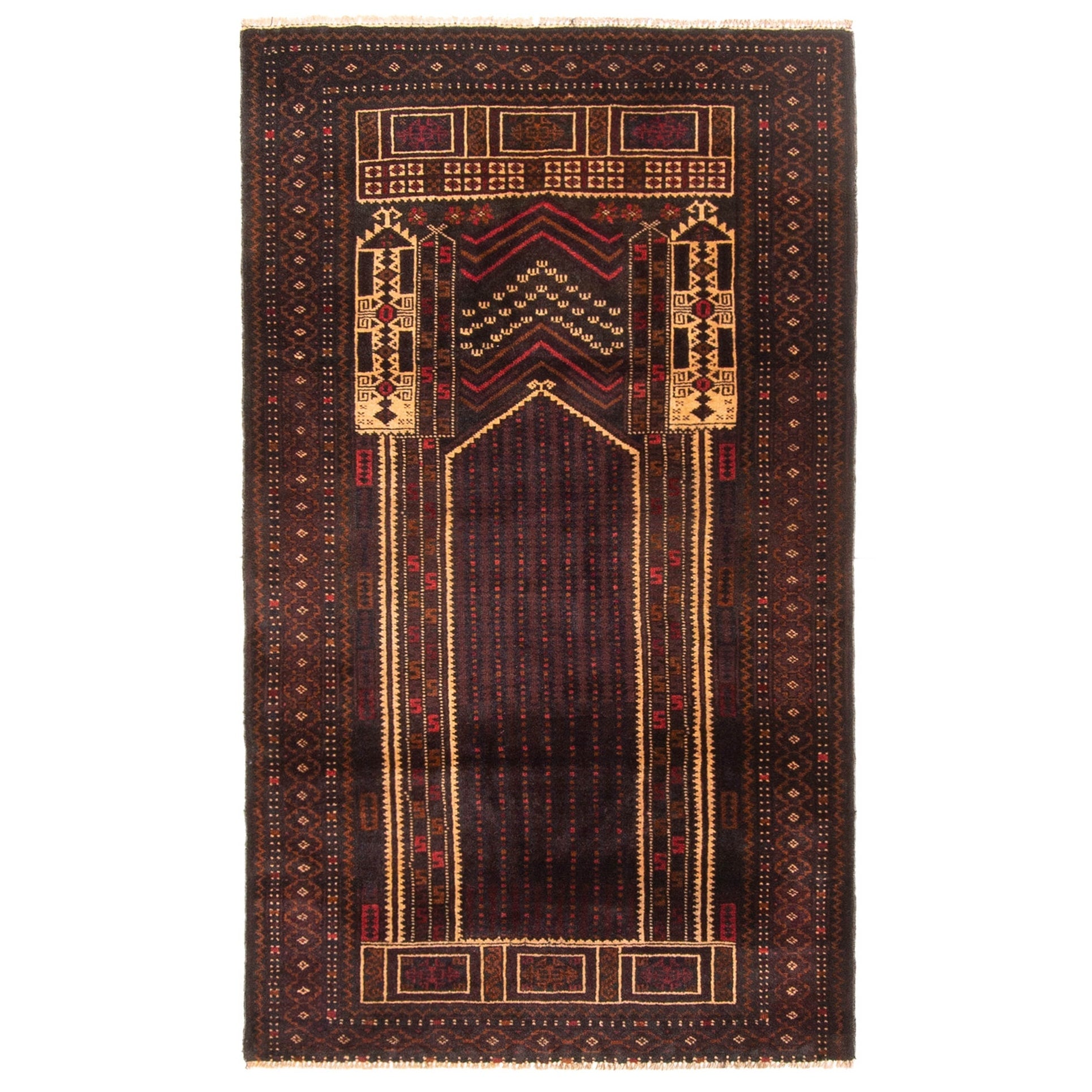 Ecarpetgallery Hand Knotted Teimani Dark Brown Wool Rug 211 X 411