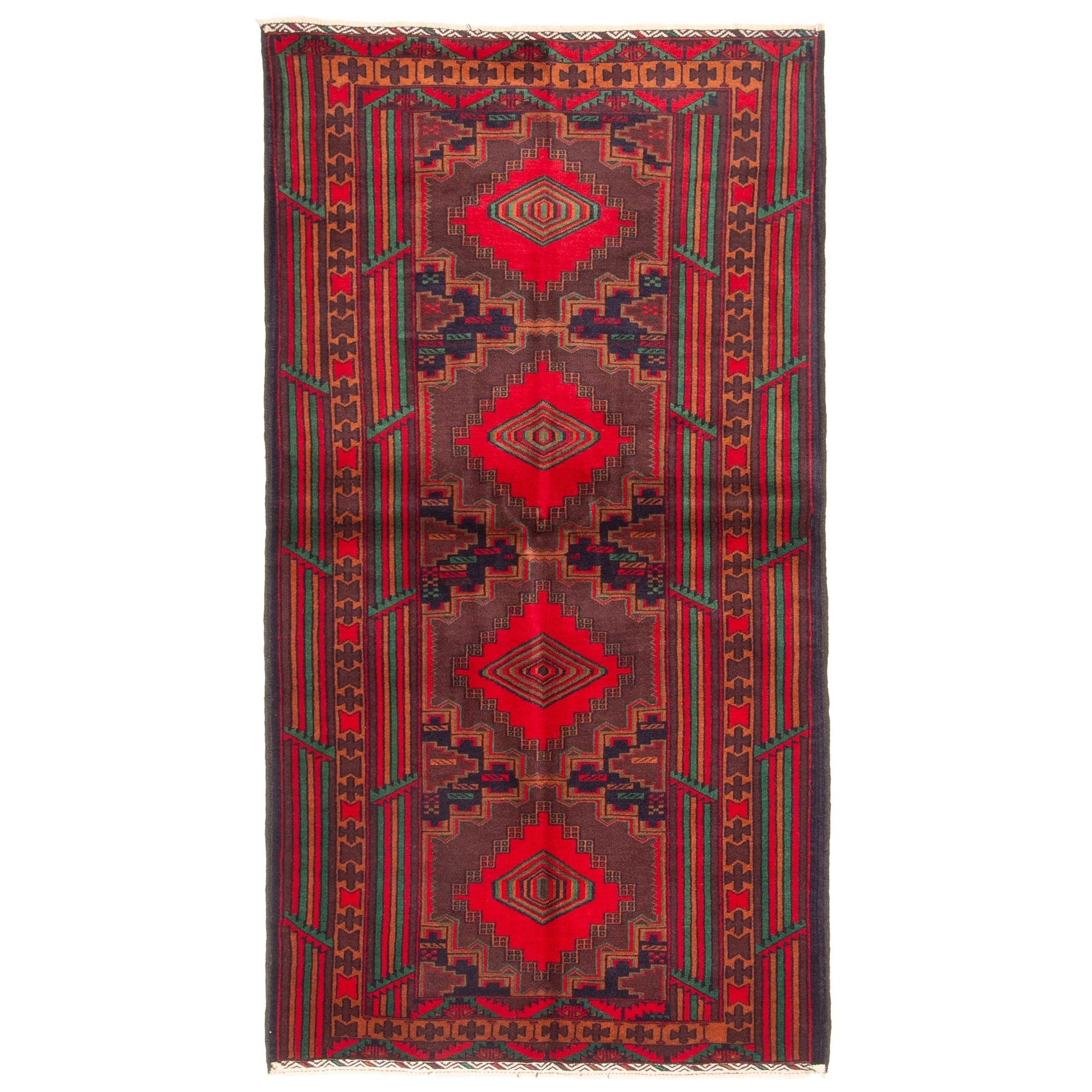 Ecarpetgallery Hand Knotted Teimani Dark Brown Wool Rug 35 X 63