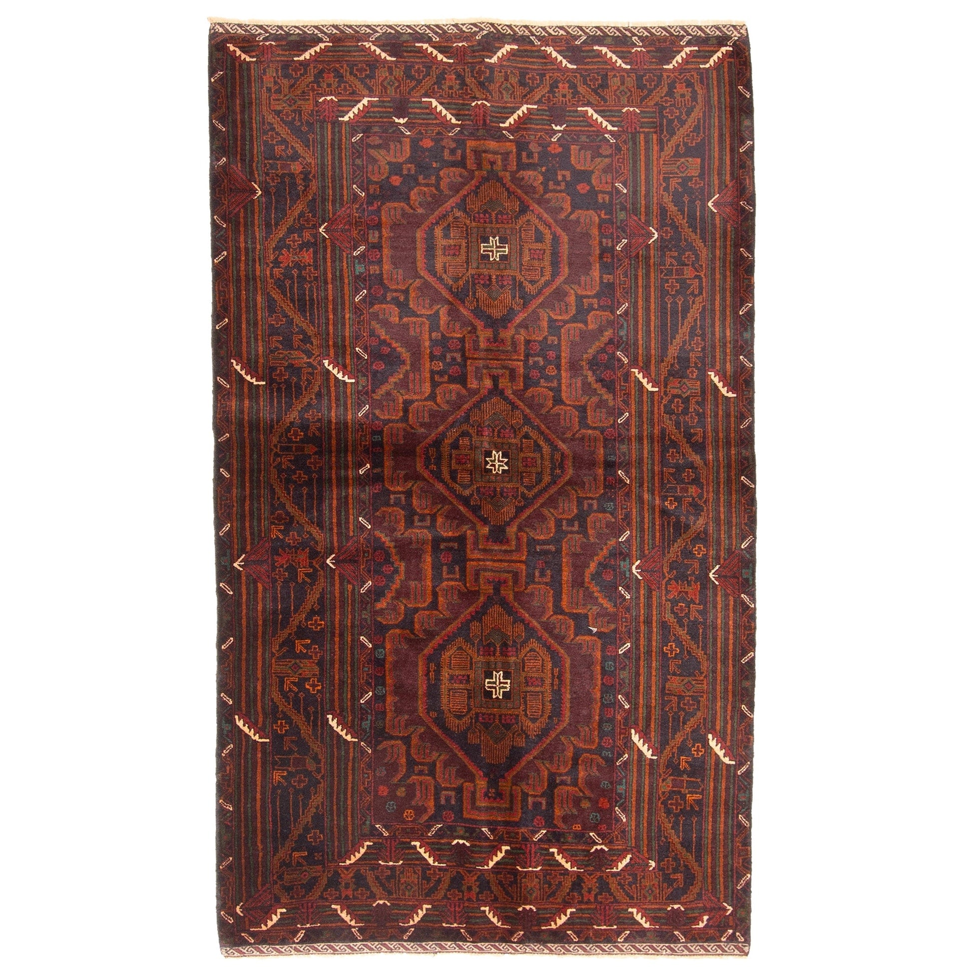 Ecarpetgallery Hand Knotted Teimani Dark Brown Wool Rug 39 X 68
