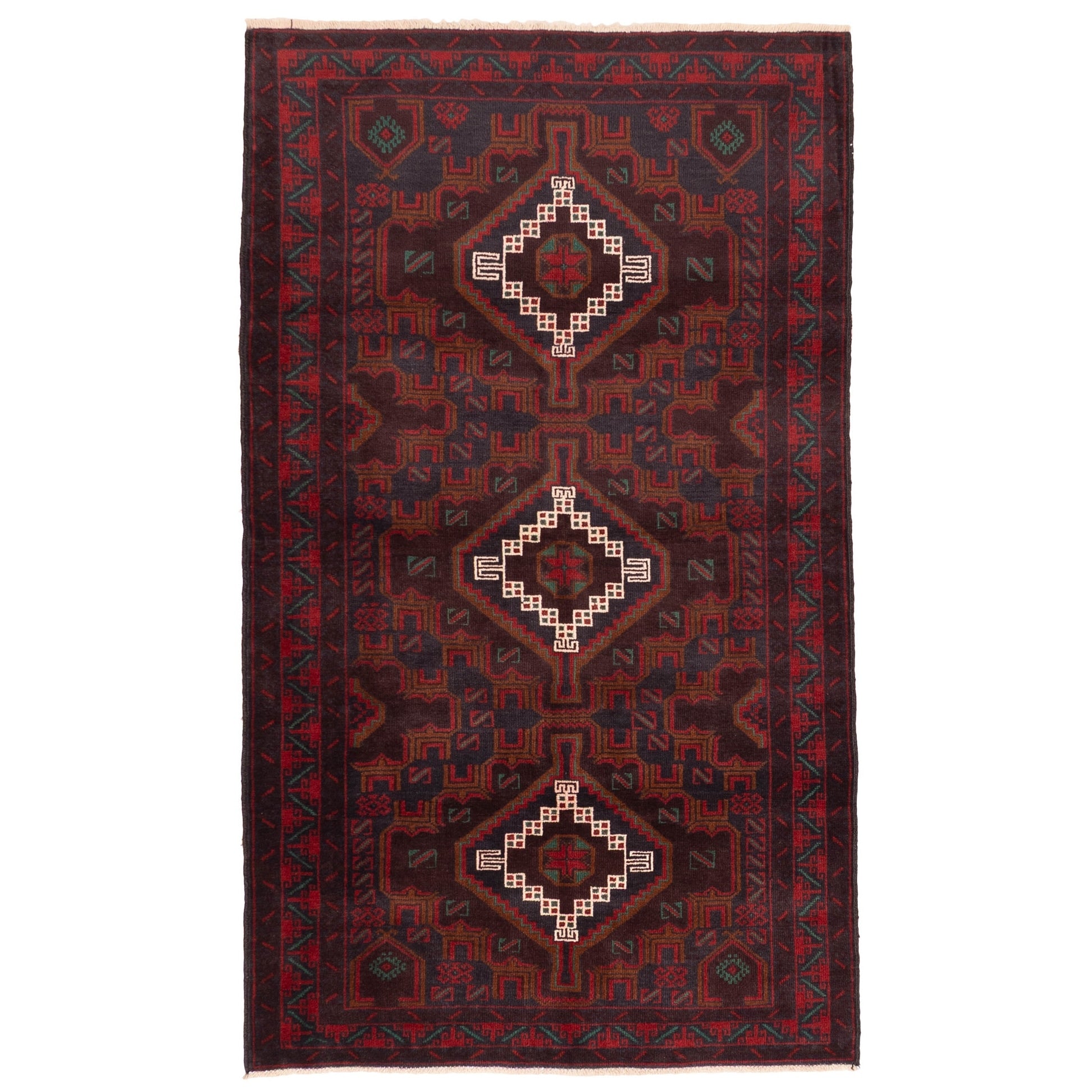 Ecarpetgallery Hand Knotted Teimani Dark Brown Wool Rug 37 X 63