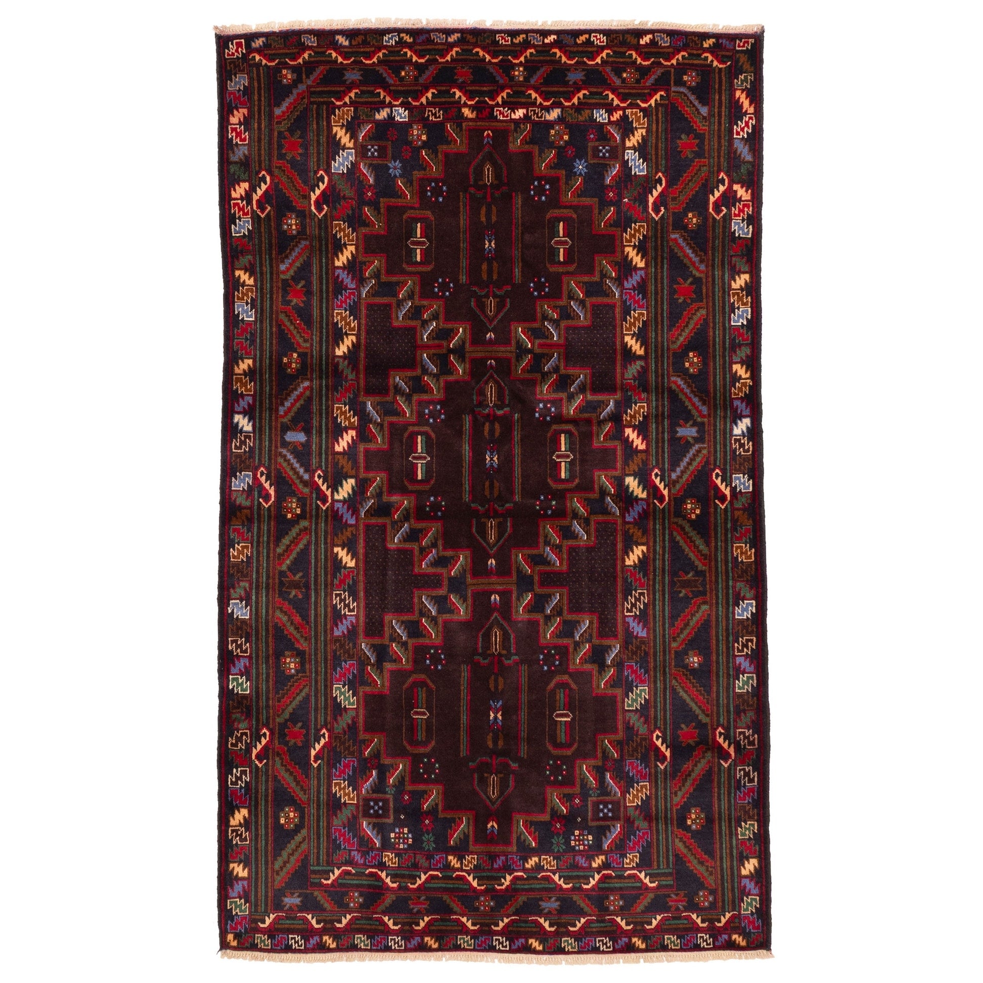 Ecarpetgallery Hand Knotted Teimani Dark Brown Wool Rug 310 X 66