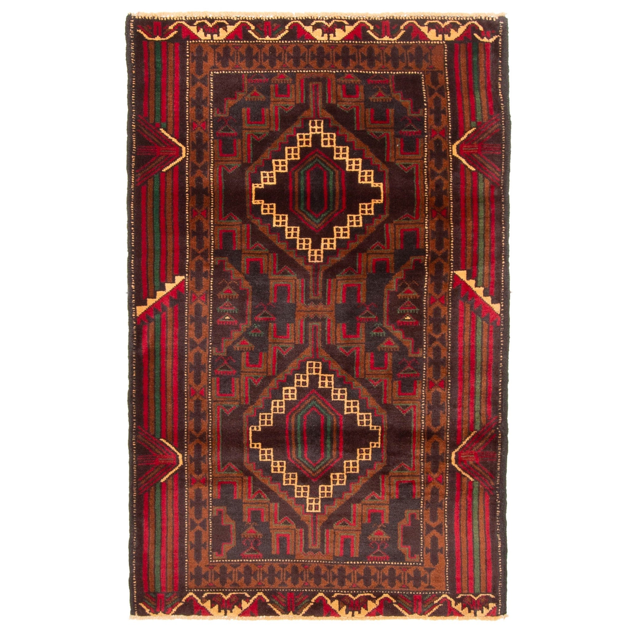 Ecarpetgallery Hand Knotted Teimani Dark Brown Wool Rug 211 X 49