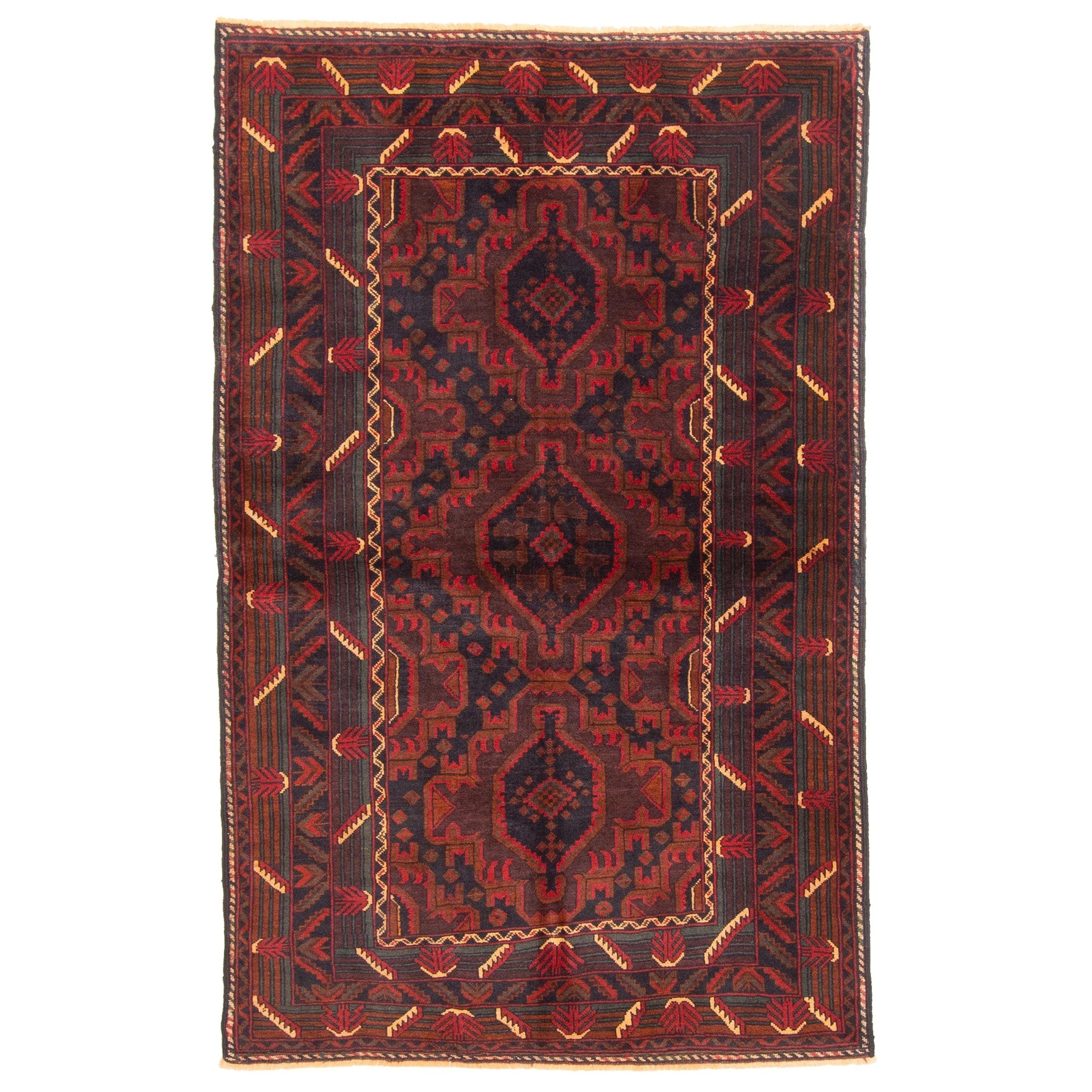 Ecarpetgallery Hand Knotted Teimani Dark Brown Wool Rug 38 X 60