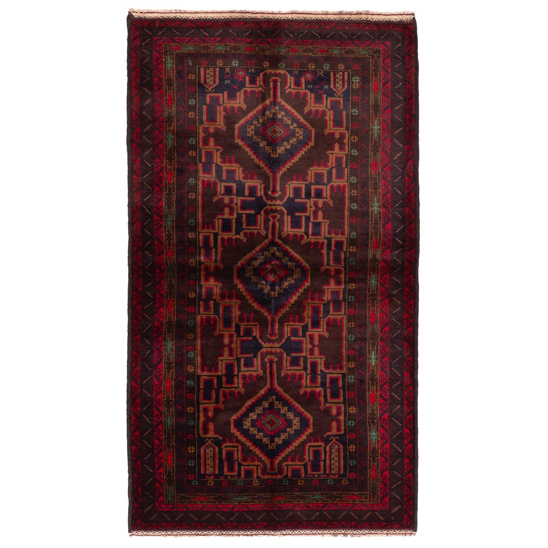 Ecarpetgallery Hand Knotted Teimani Dark Brown Wool Rug 42 X 73