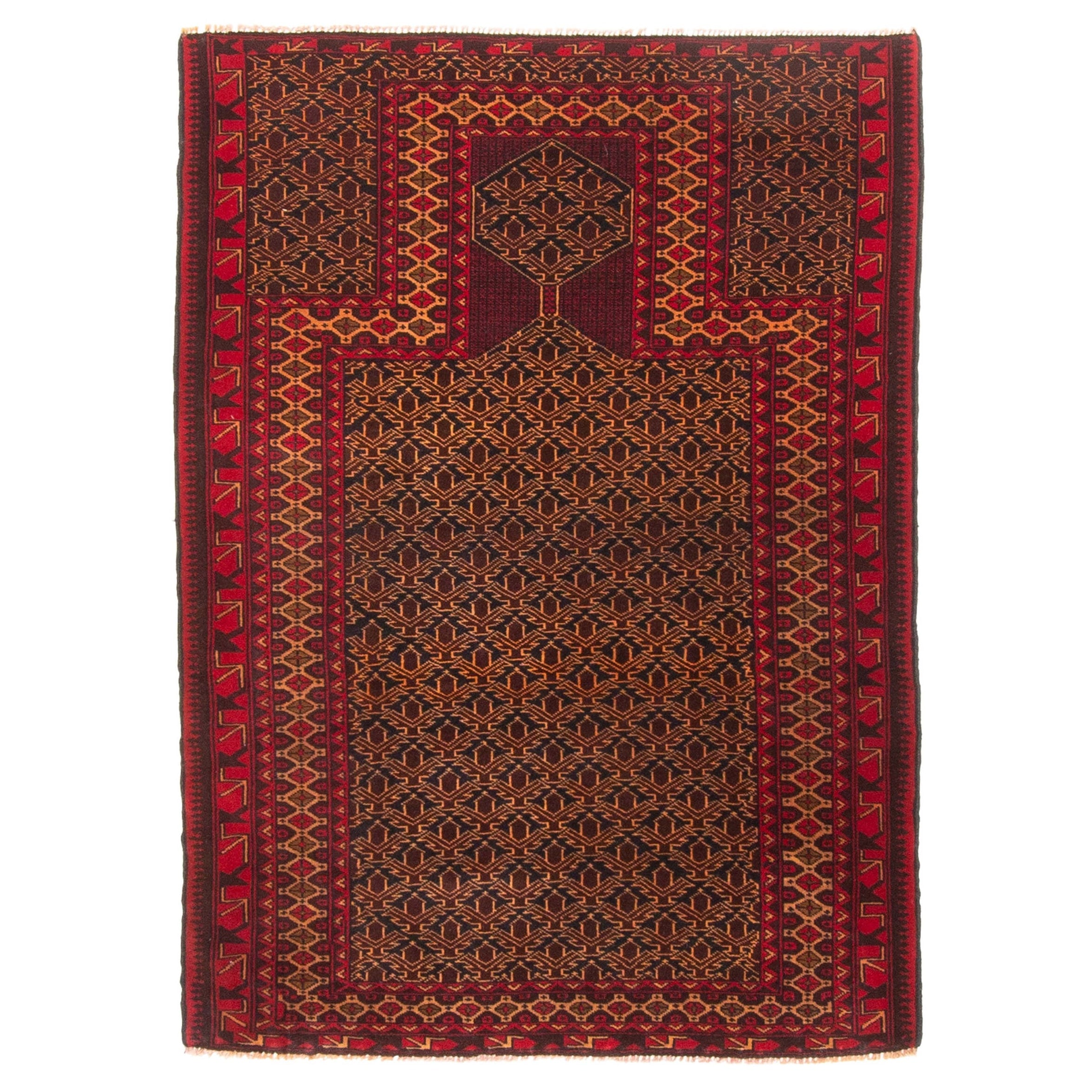 Ecarpetgallery Hand Knotted Teimani Dark Brown Wool Rug 33 X 47