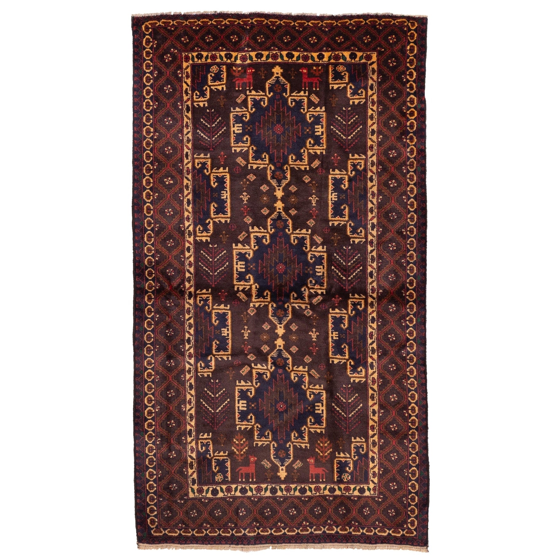 Ecarpetgallery Hand Knotted Teimani Dark Brown Wool Rug 311 X 73