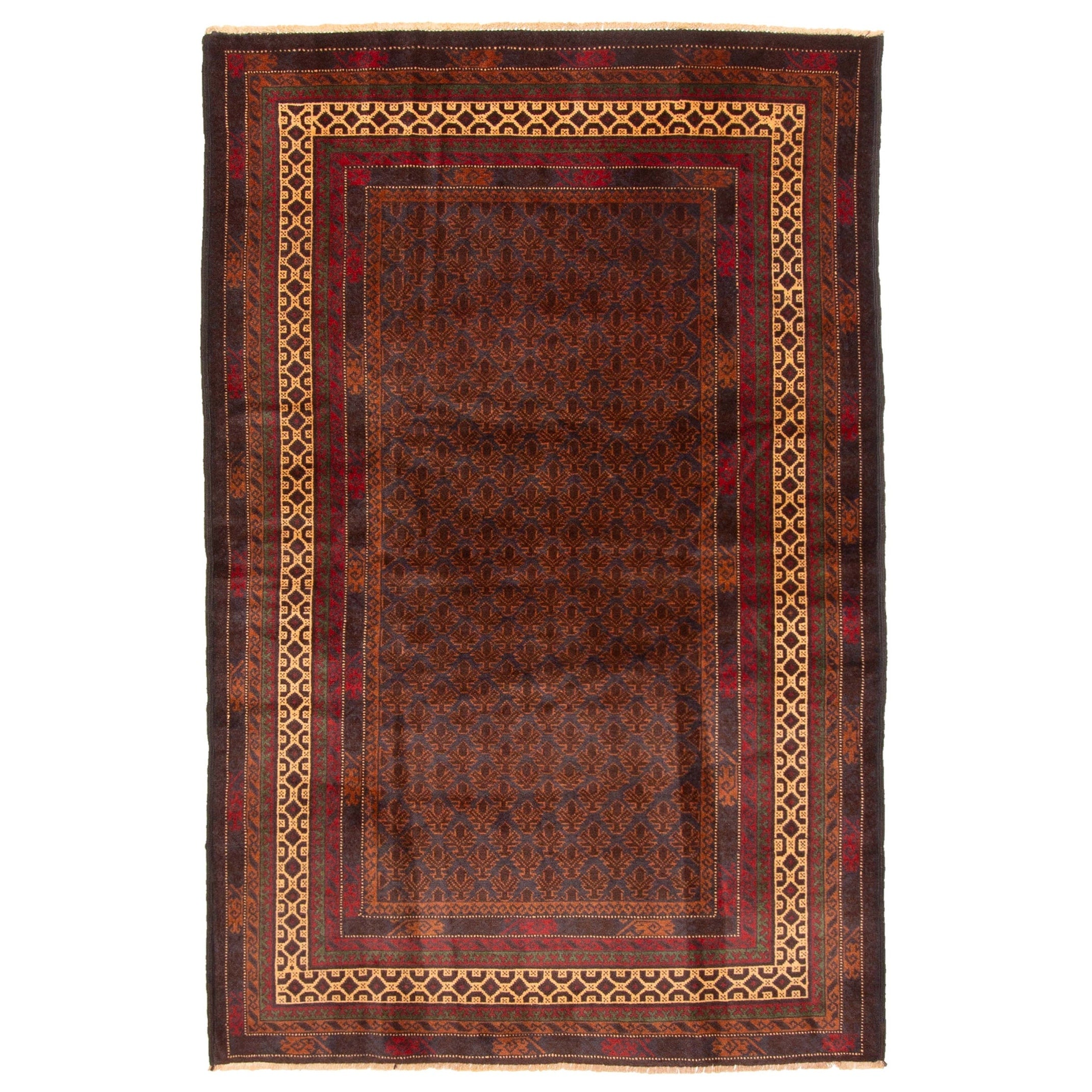 Ecarpetgallery Hand Knotted Teimani Dark Brown Wool Rug 40 X 63