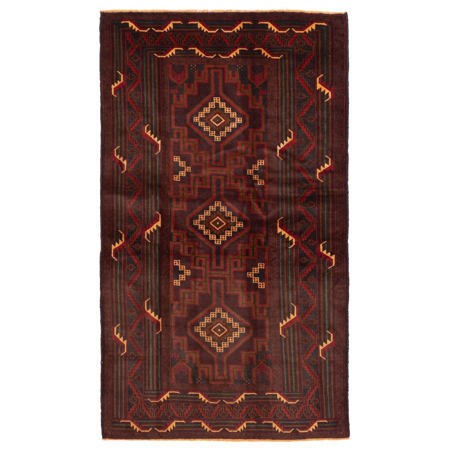 Ecarpetgallery Hand Knotted Teimani Dark Burgundy Wool Rug 310 X 69