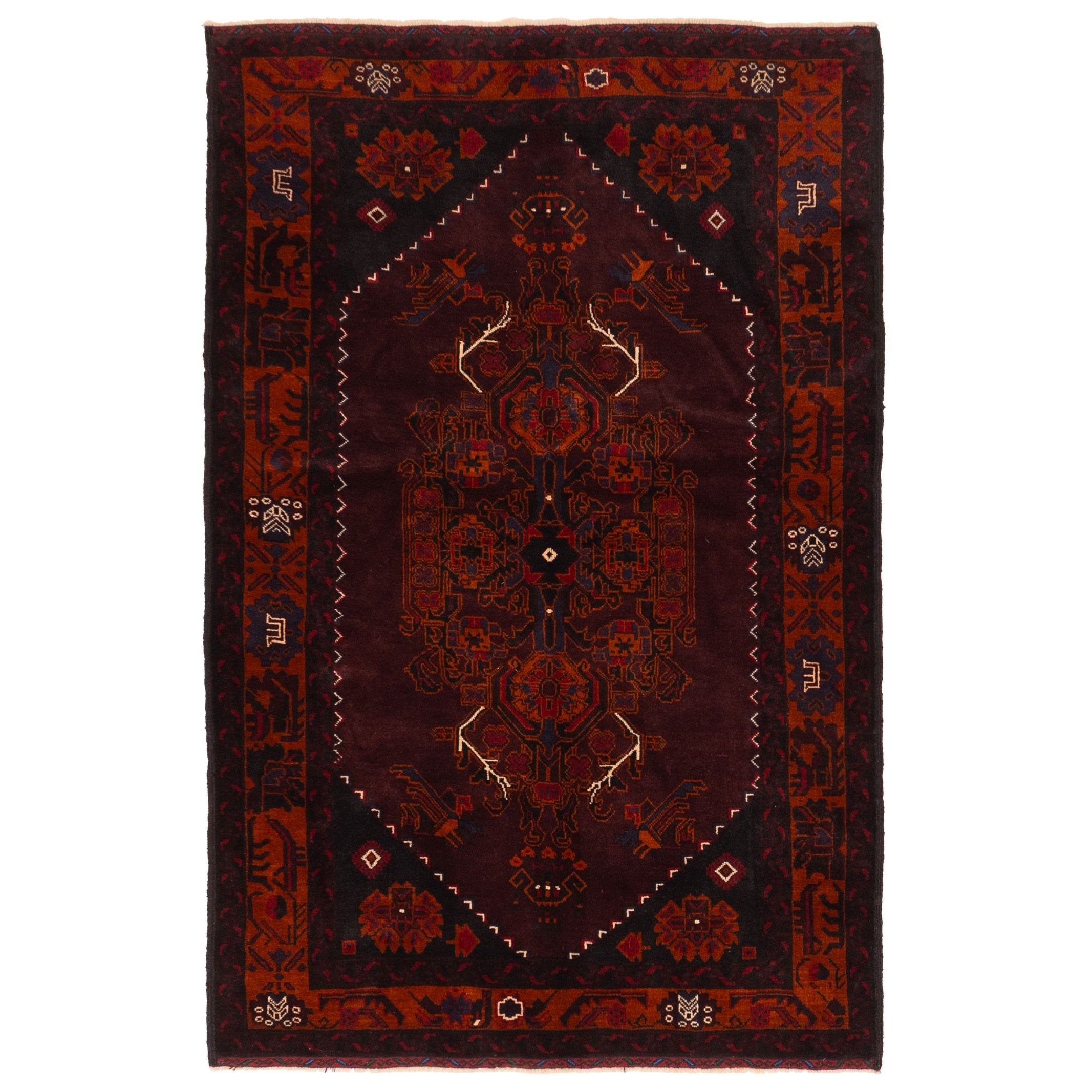 Ecarpetgallery Hand Knotted Teimani Dark Burgundy Wool Rug 43 X 69