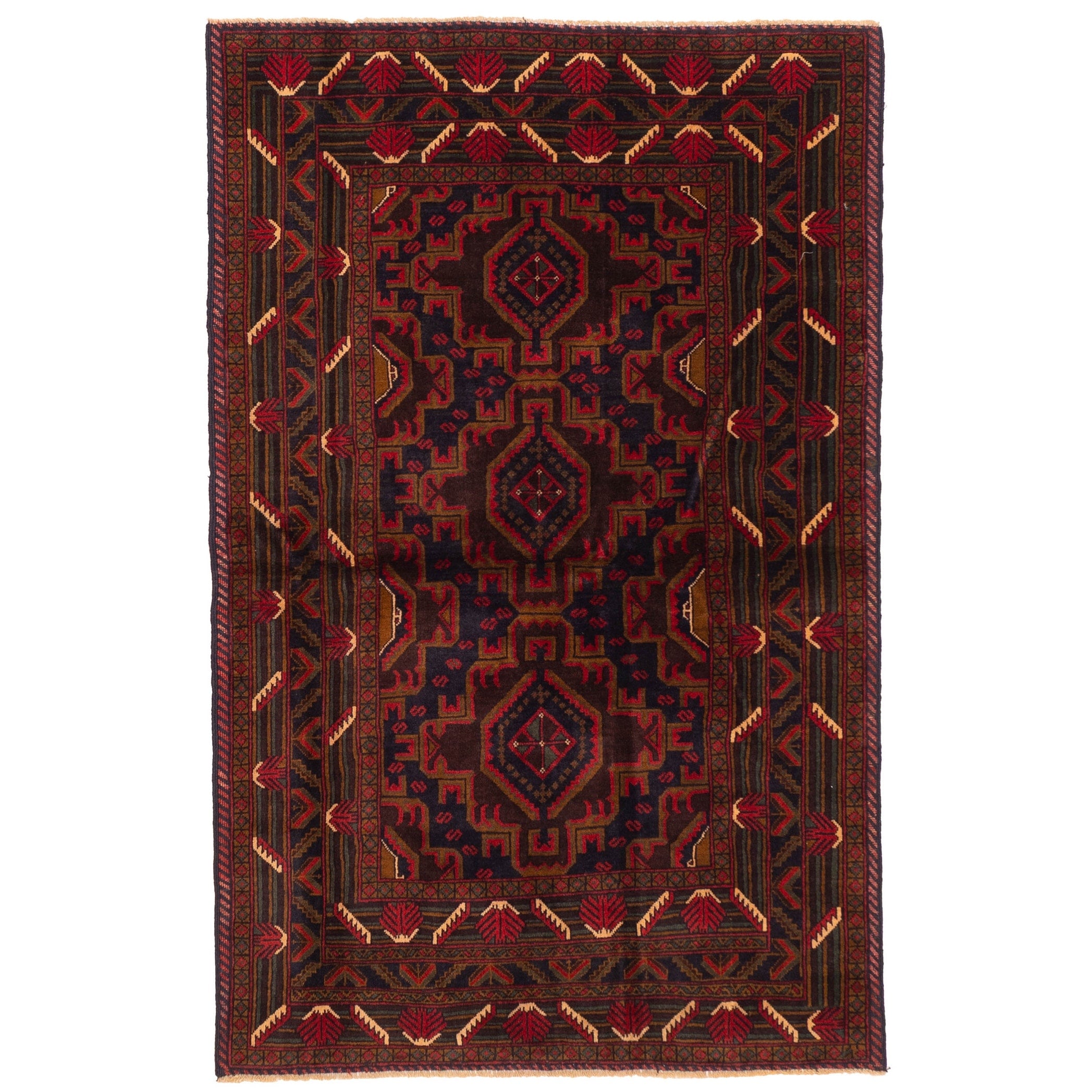 Ecarpetgallery Hand Knotted Teimani Dark Navy Wool Rug 311 X 62