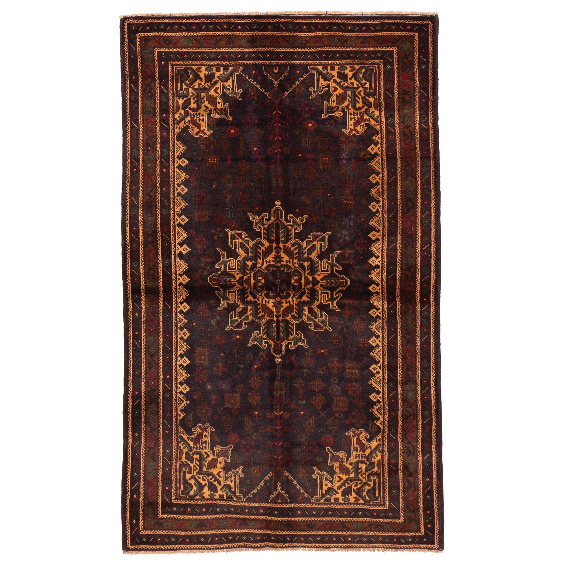 Ecarpetgallery Hand Knotted Teimani Dark Navy Wool Rug 311 X 67