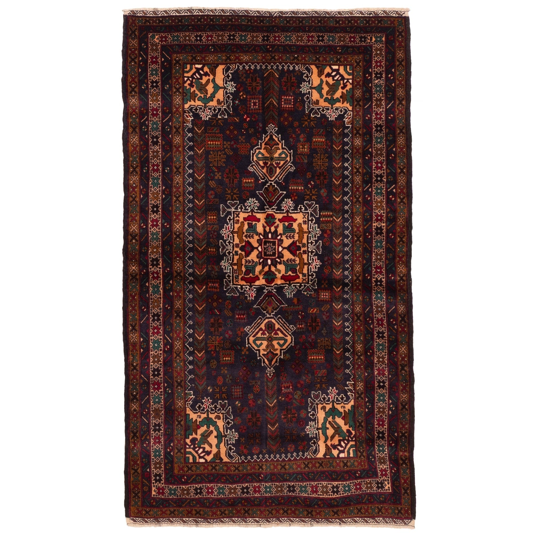 Ecarpetgallery Hand Knotted Teimani Dark Navy Wool Rug 39 X 611