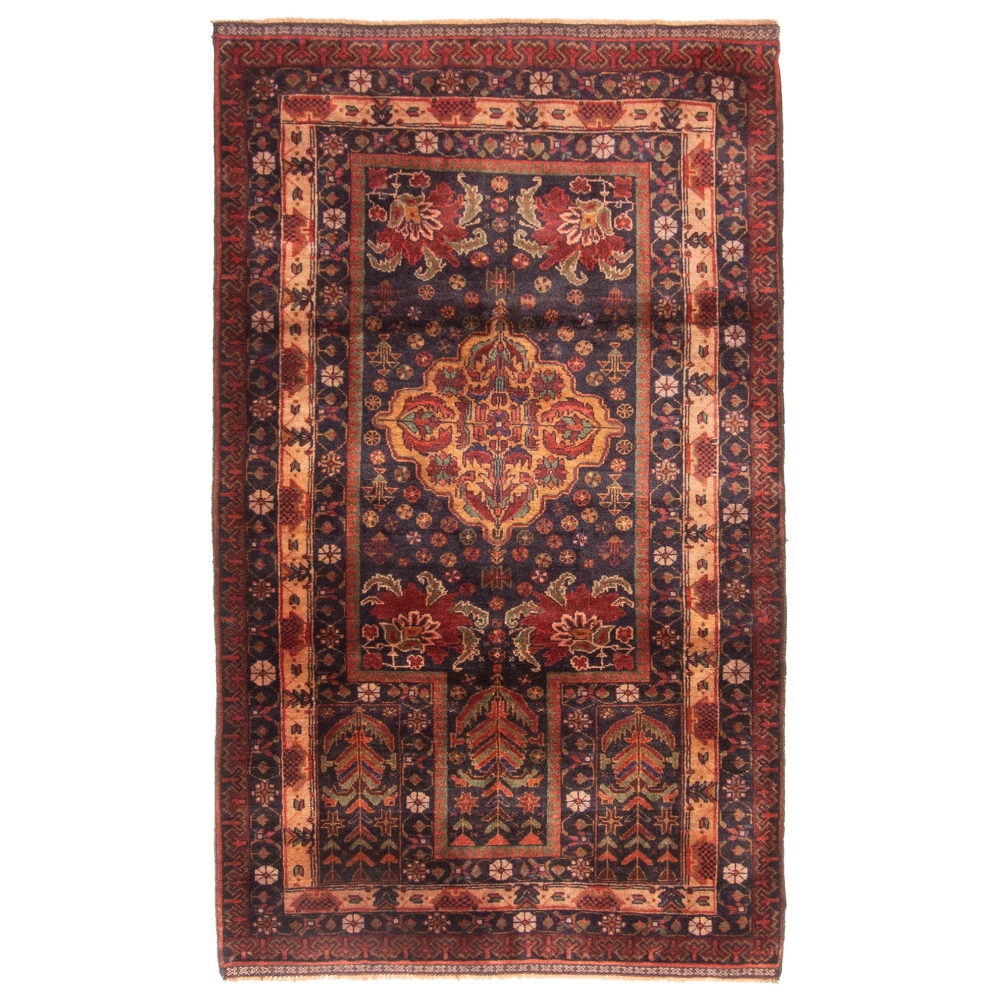 Ecarpetgallery Hand Knotted Teimani Dark Navy Wool Rug 31 X 52