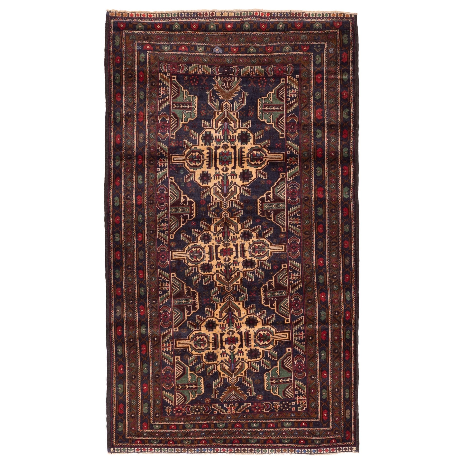 Ecarpetgallery Hand Knotted Teimani Dark Navy Wool Rug 39 X 67