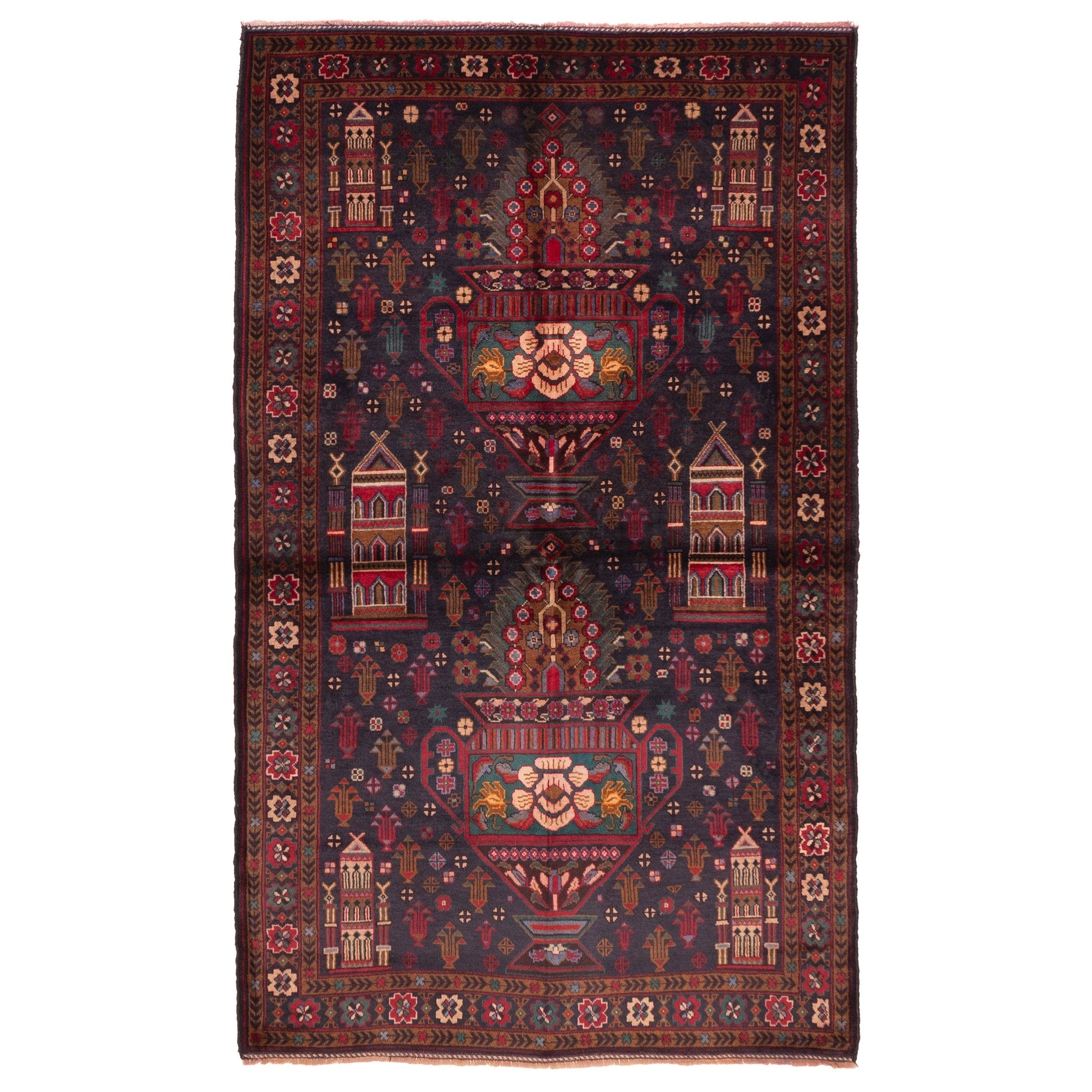Ecarpetgallery Hand Knotted Teimani Dark Navy Wool Rug 310 X 67