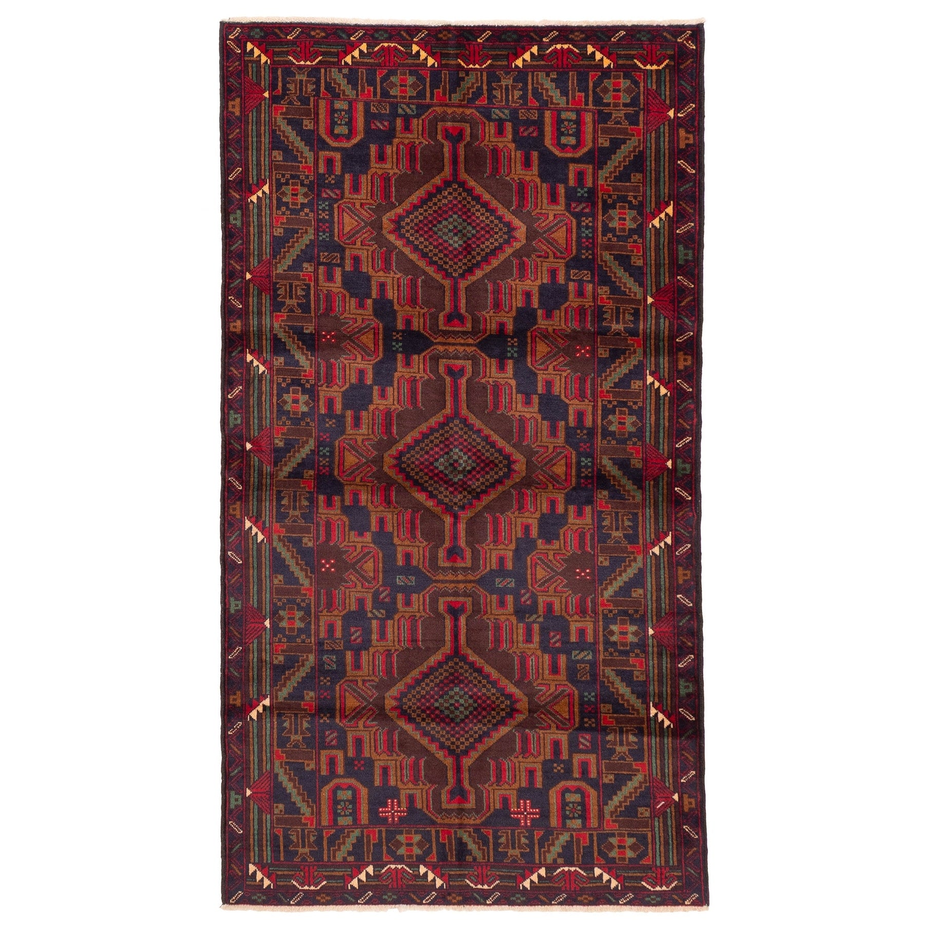 Ecarpetgallery Hand Knotted Teimani Dark Navy Wool Rug 37 X 67