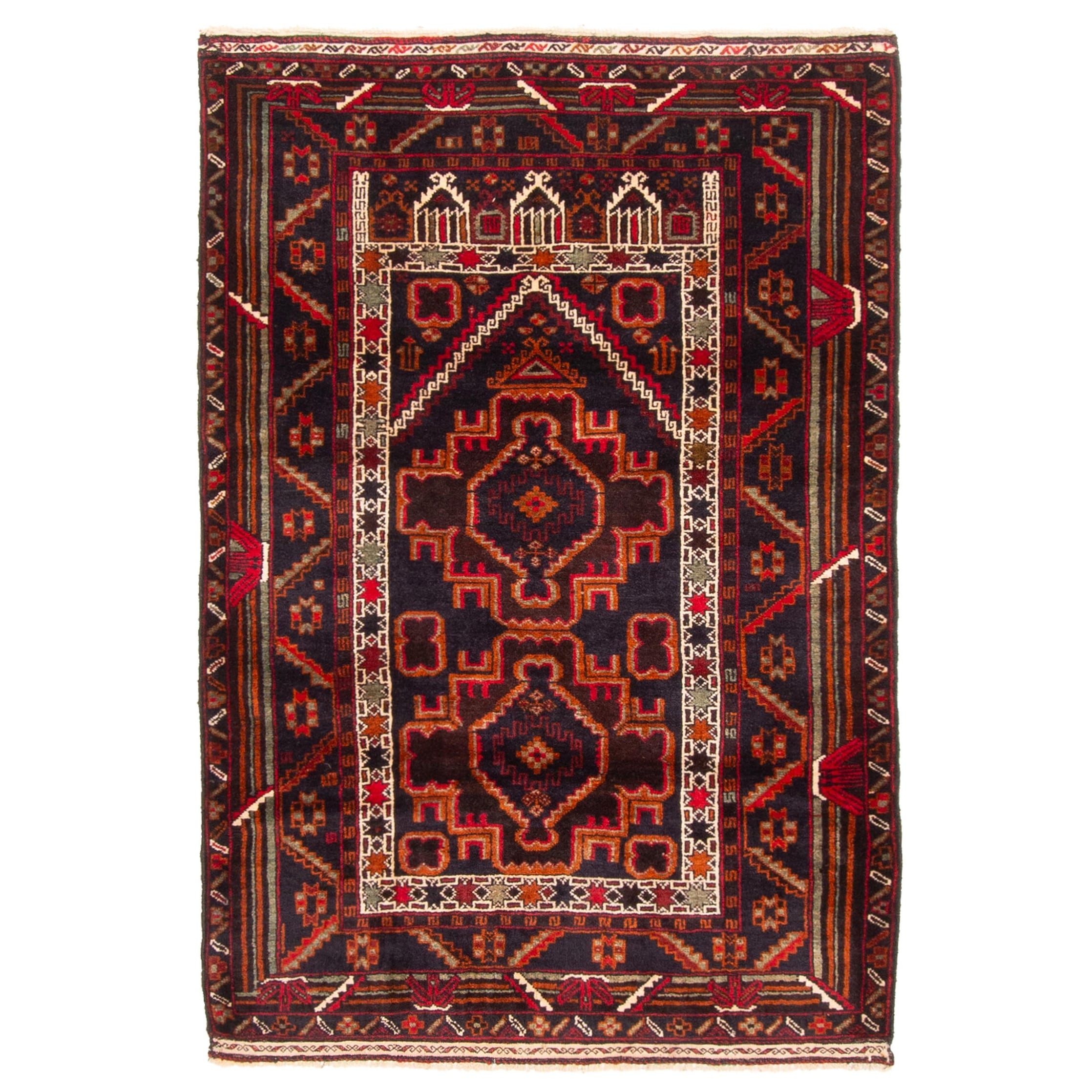 Ecarpetgallery Hand Knotted Teimani Dark Navy Wool Rug 32 X 49