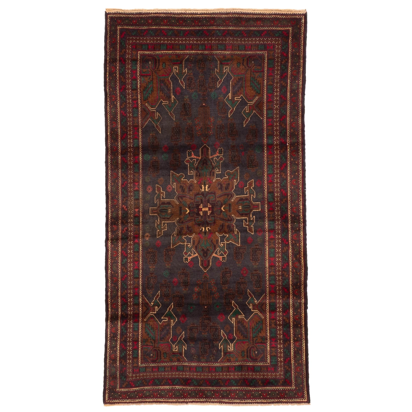 Ecarpetgallery Hand Knotted Teimani Dark Navy Wool Rug 37 X 71