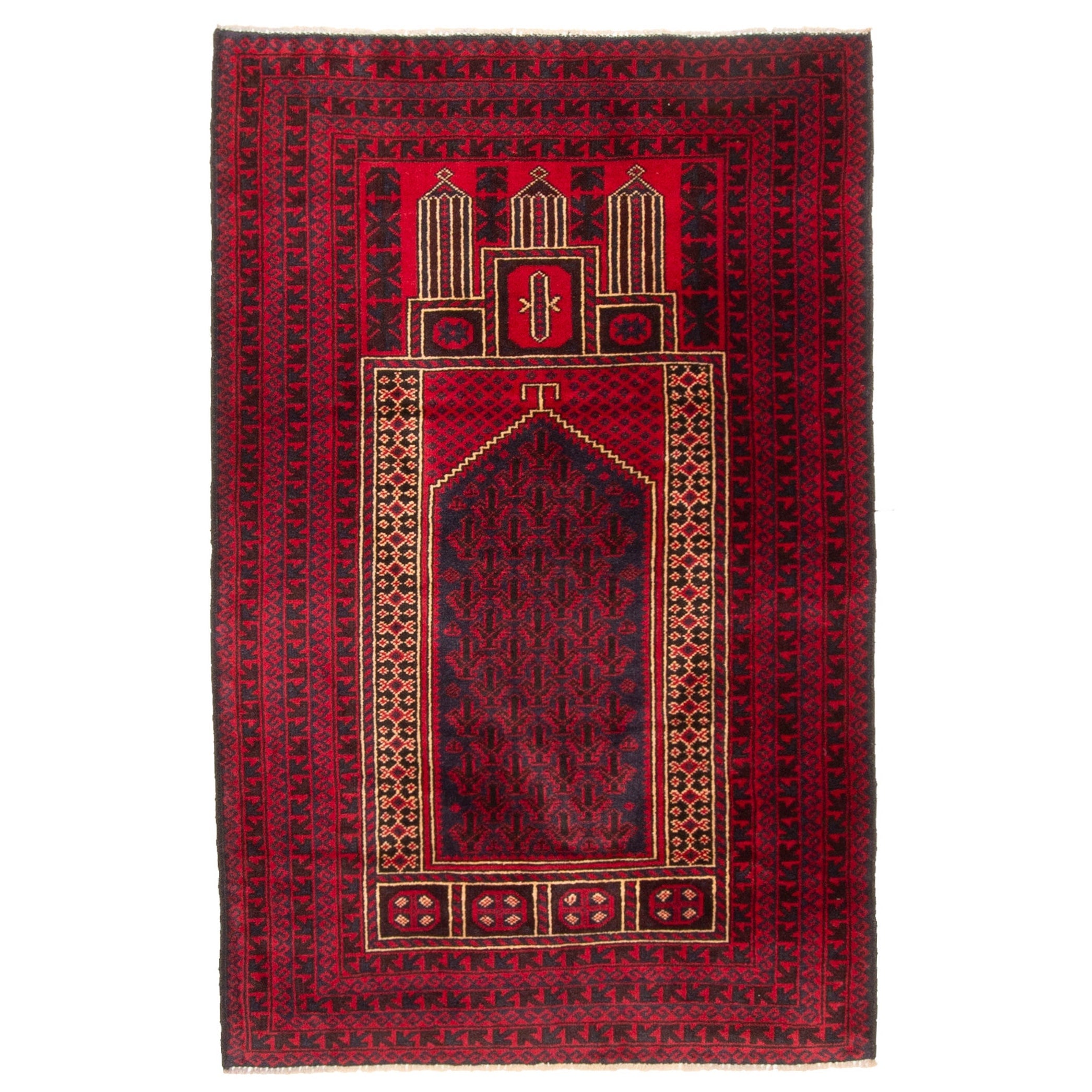 Ecarpetgallery Hand Knotted Teimani Dark Navy Wool Rug 211 X 48