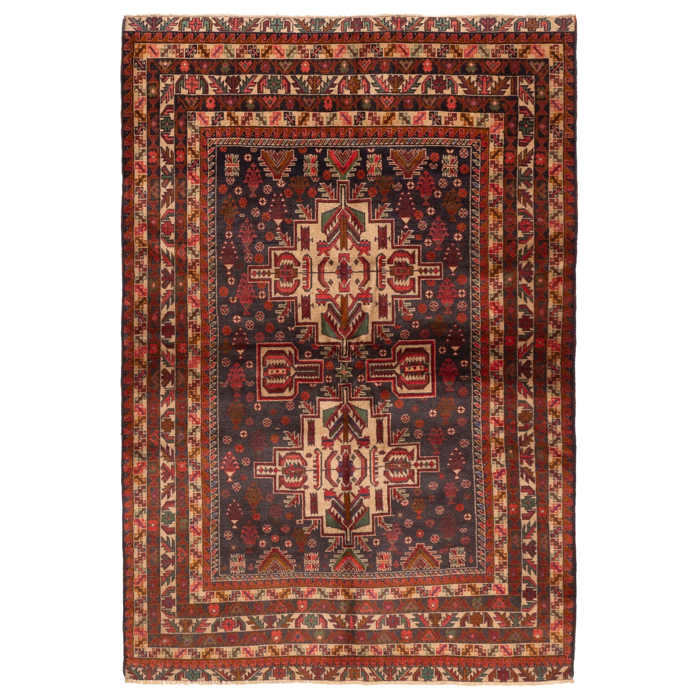 Ecarpetgallery Hand Knotted Teimani Dark Navy Wool Rug 311 X 57