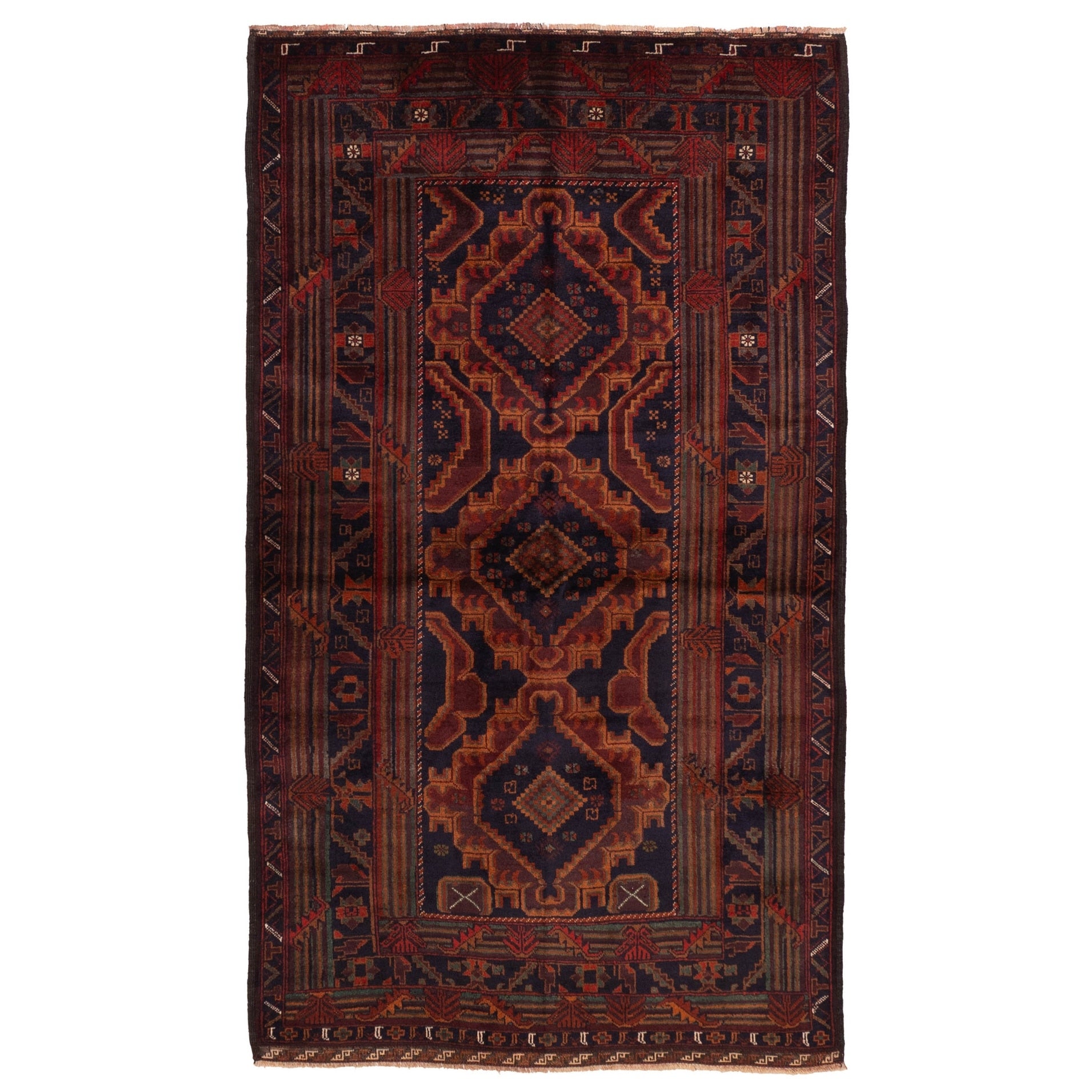 Ecarpetgallery Hand Knotted Teimani Dark Navy Wool Rug 311 X 69