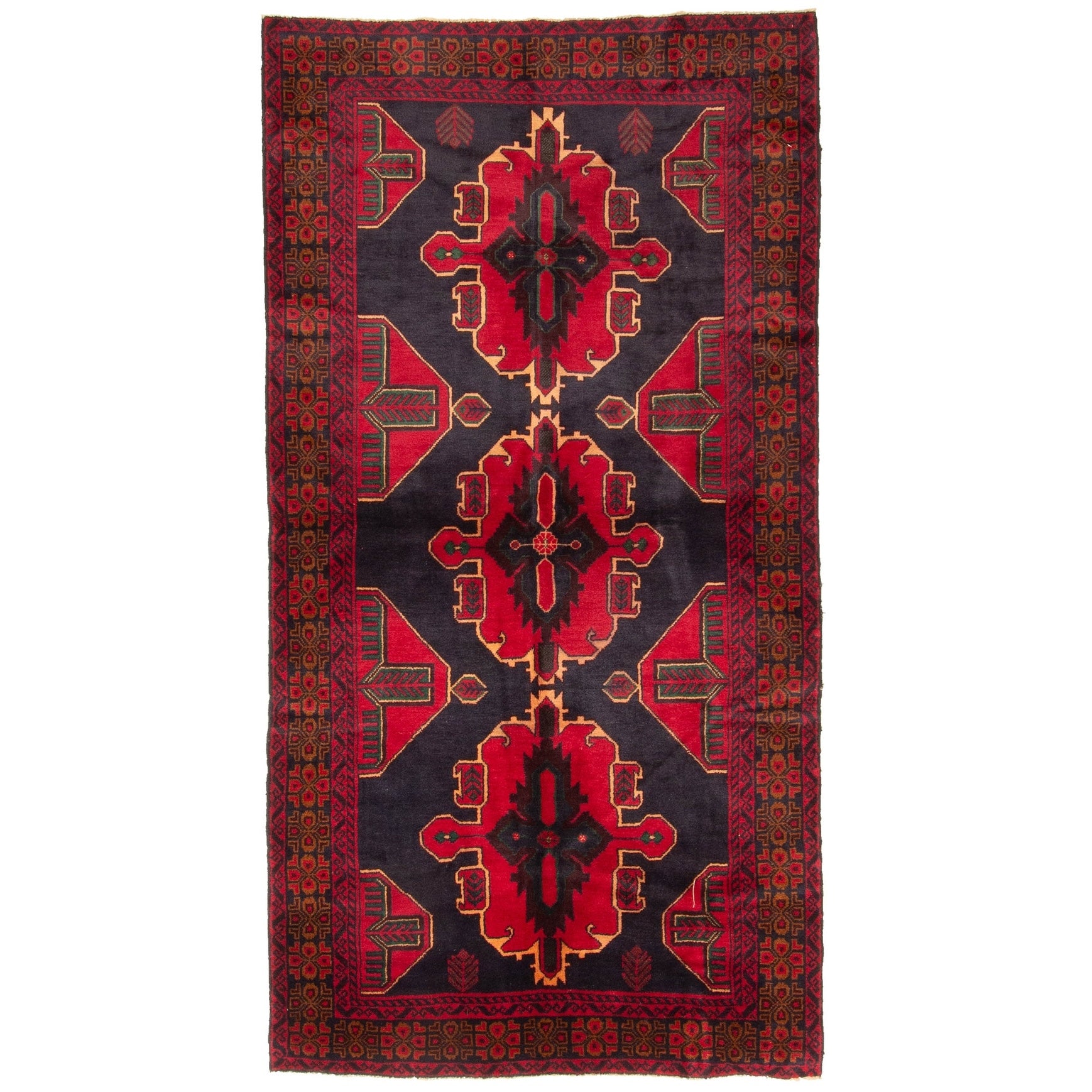 Ecarpetgallery Hand Knotted Teimani Dark Navy Wool Rug 38 X 72