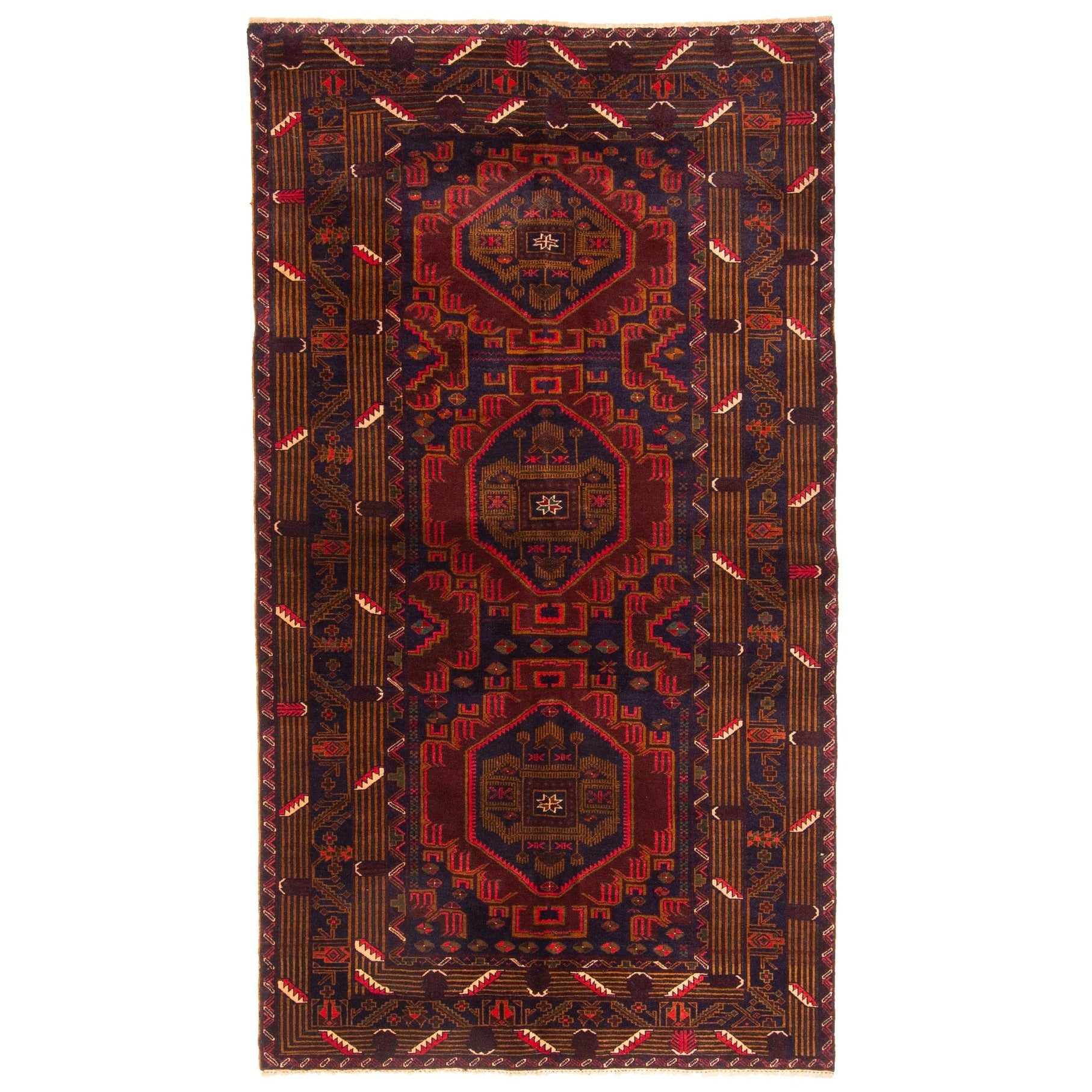 Ecarpetgallery Hand Knotted Teimani Dark Navy Wool Rug 37 X 67