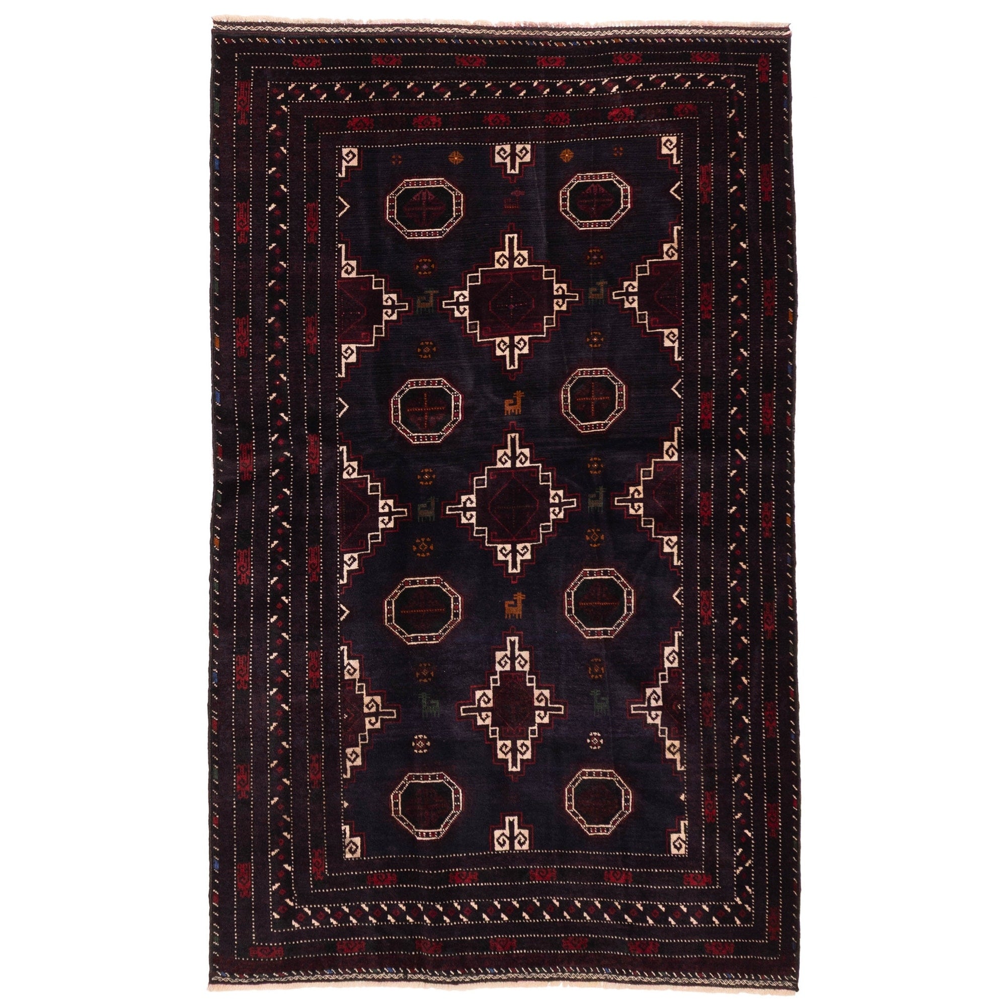 Ecarpetgallery Hand Knotted Teimani Dark Navy Wool Rug 41 X 611