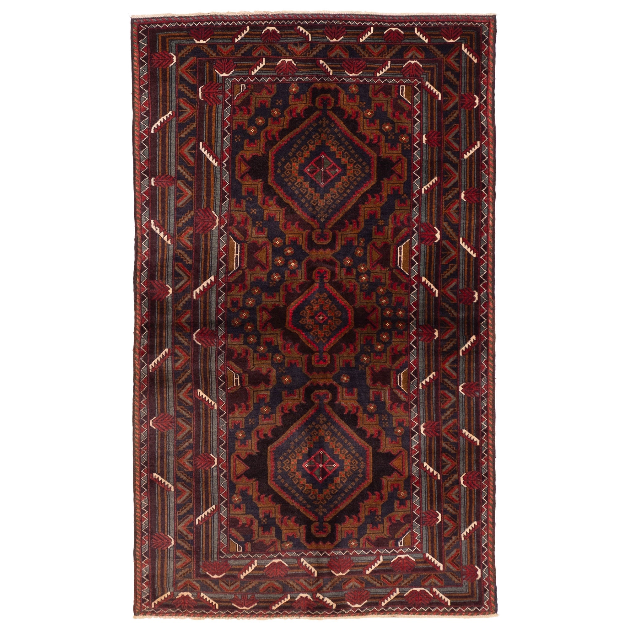 Ecarpetgallery Hand Knotted Teimani Dark Navy Wool Rug 311 X 68