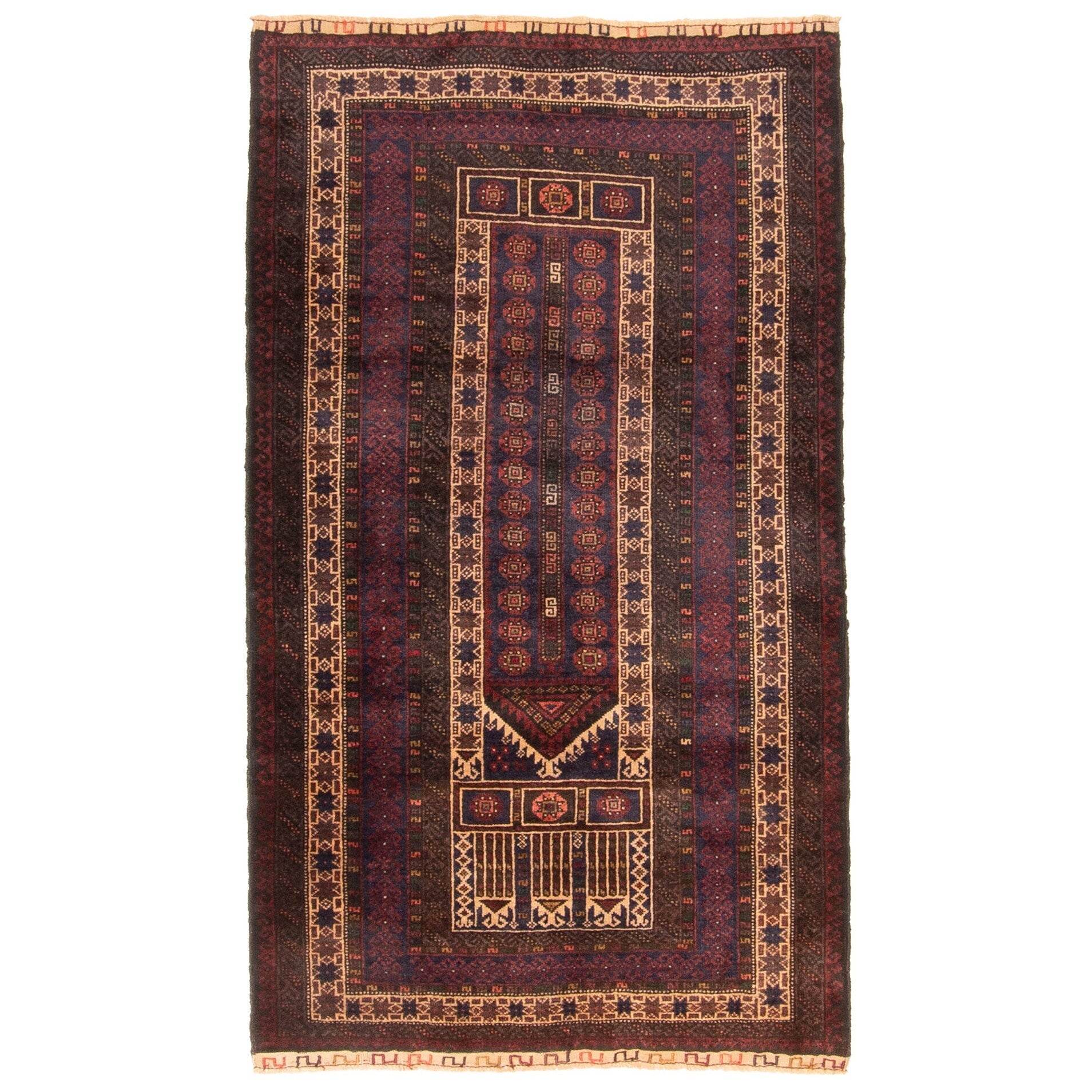 Ecarpetgallery Hand Knotted Teimani Dark Navy Wool Rug 211 X 50