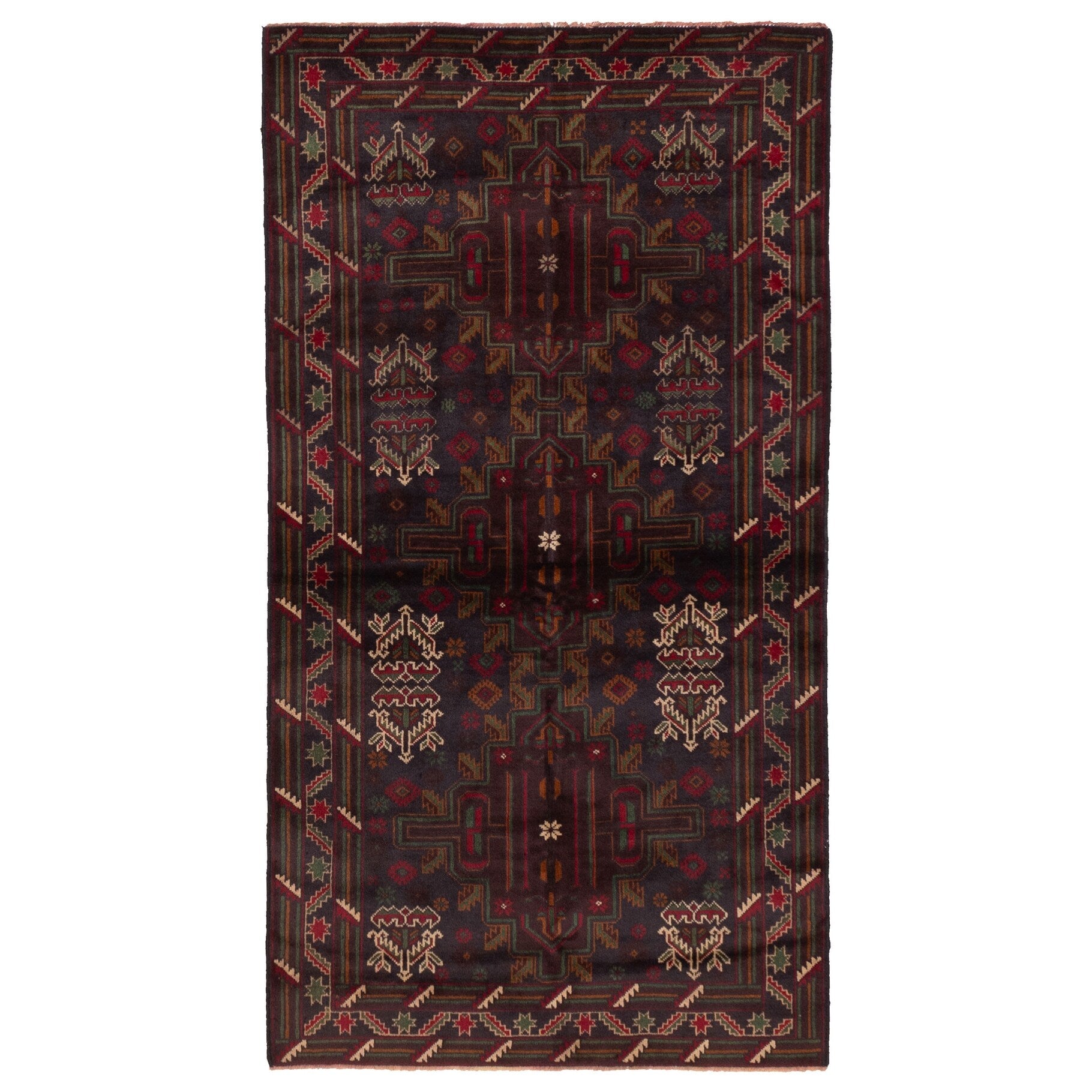 Ecarpetgallery Hand Knotted Teimani Dark Navy Wool Rug 36 X 66