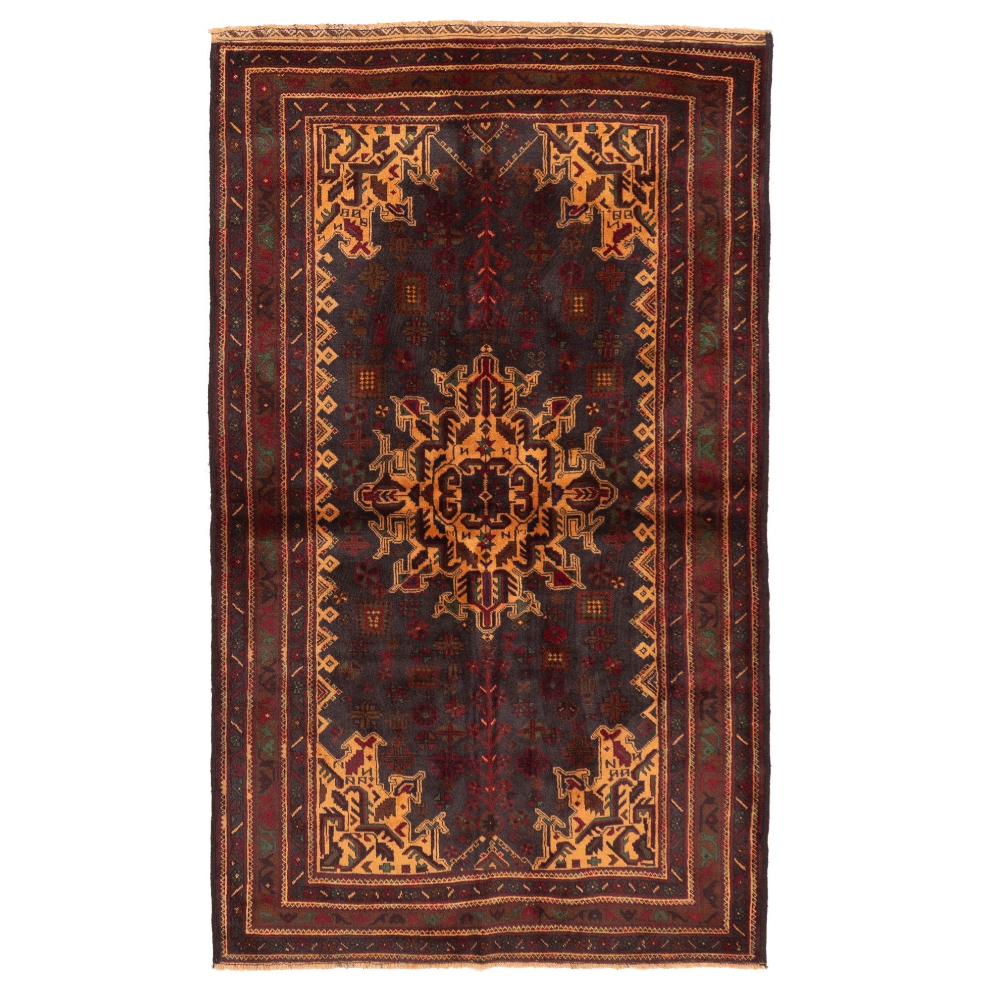 Ecarpetgallery Hand Knotted Teimani Dark Navy Wool Rug 311 X 69
