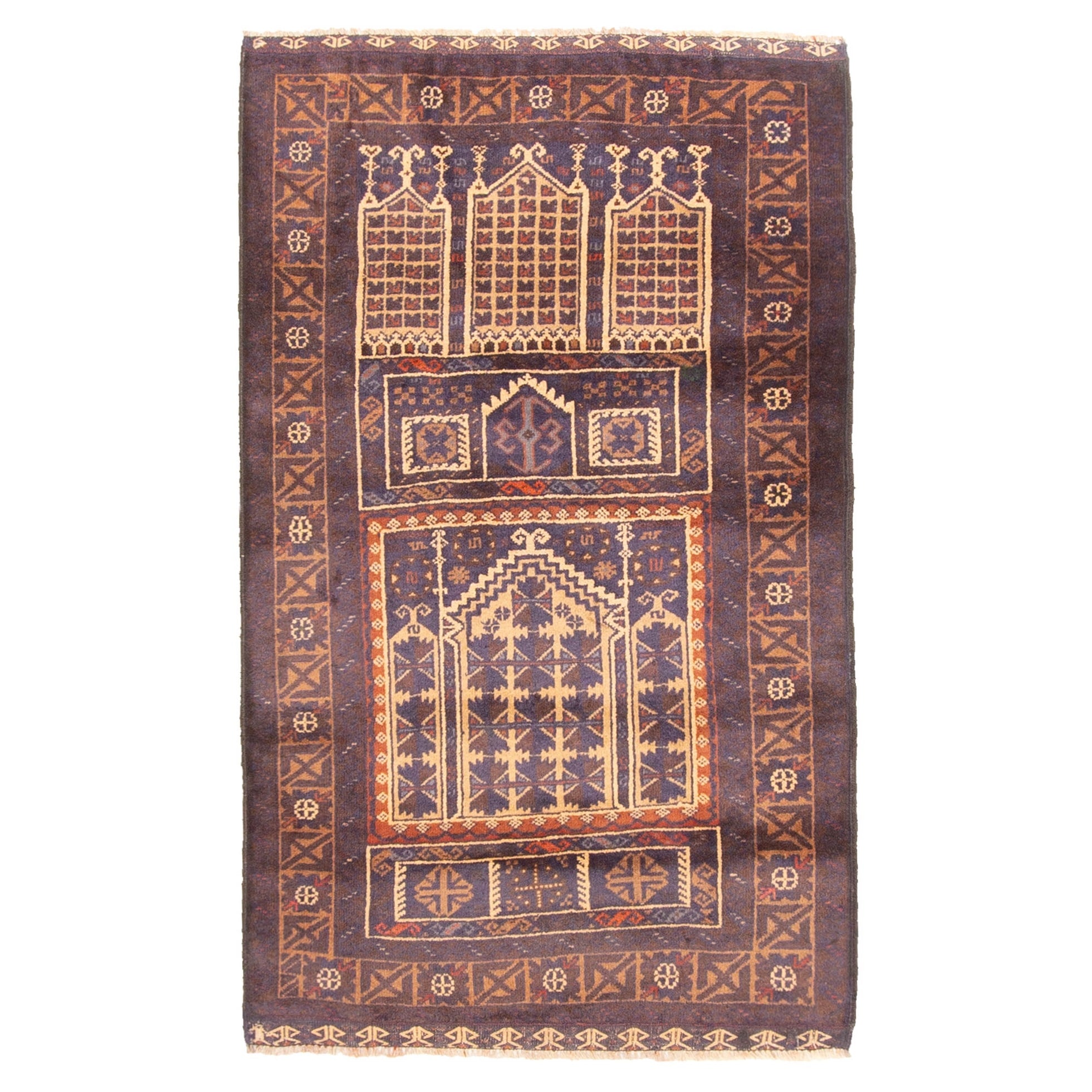 Ecarpetgallery Hand Knotted Teimani Dark Navy Wool Rug 28 X 46