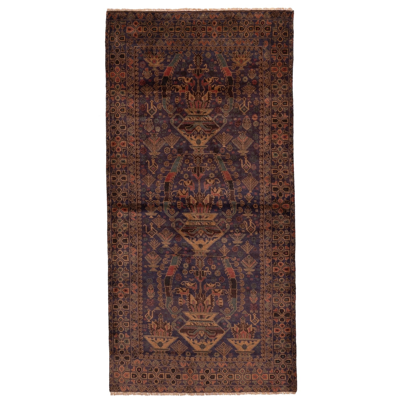 Ecarpetgallery Hand Knotted Teimani Dark Navy Wool Rug 311 X 80