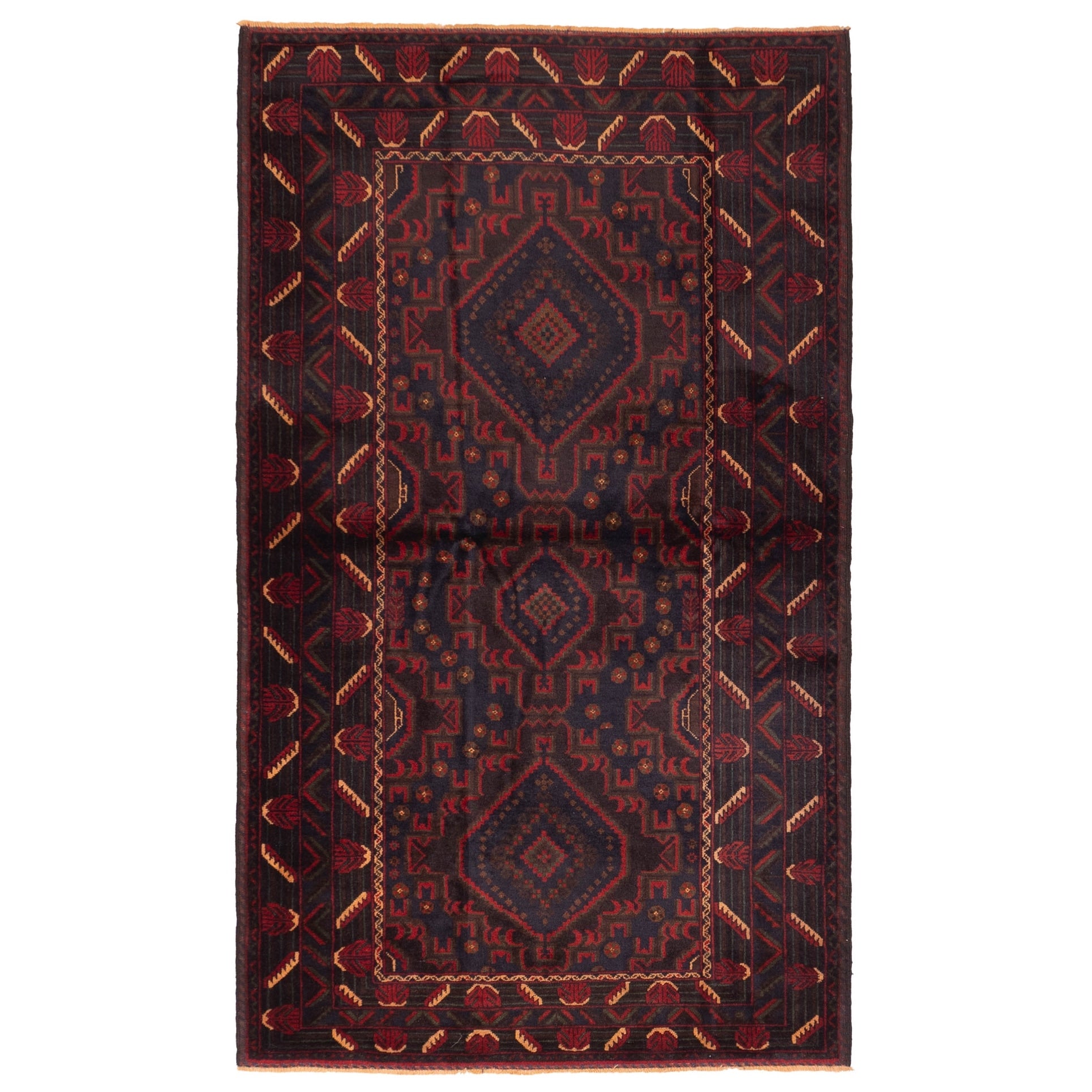 Ecarpetgallery Hand Knotted Teimani Dark Navy Wool Rug 310 X 67