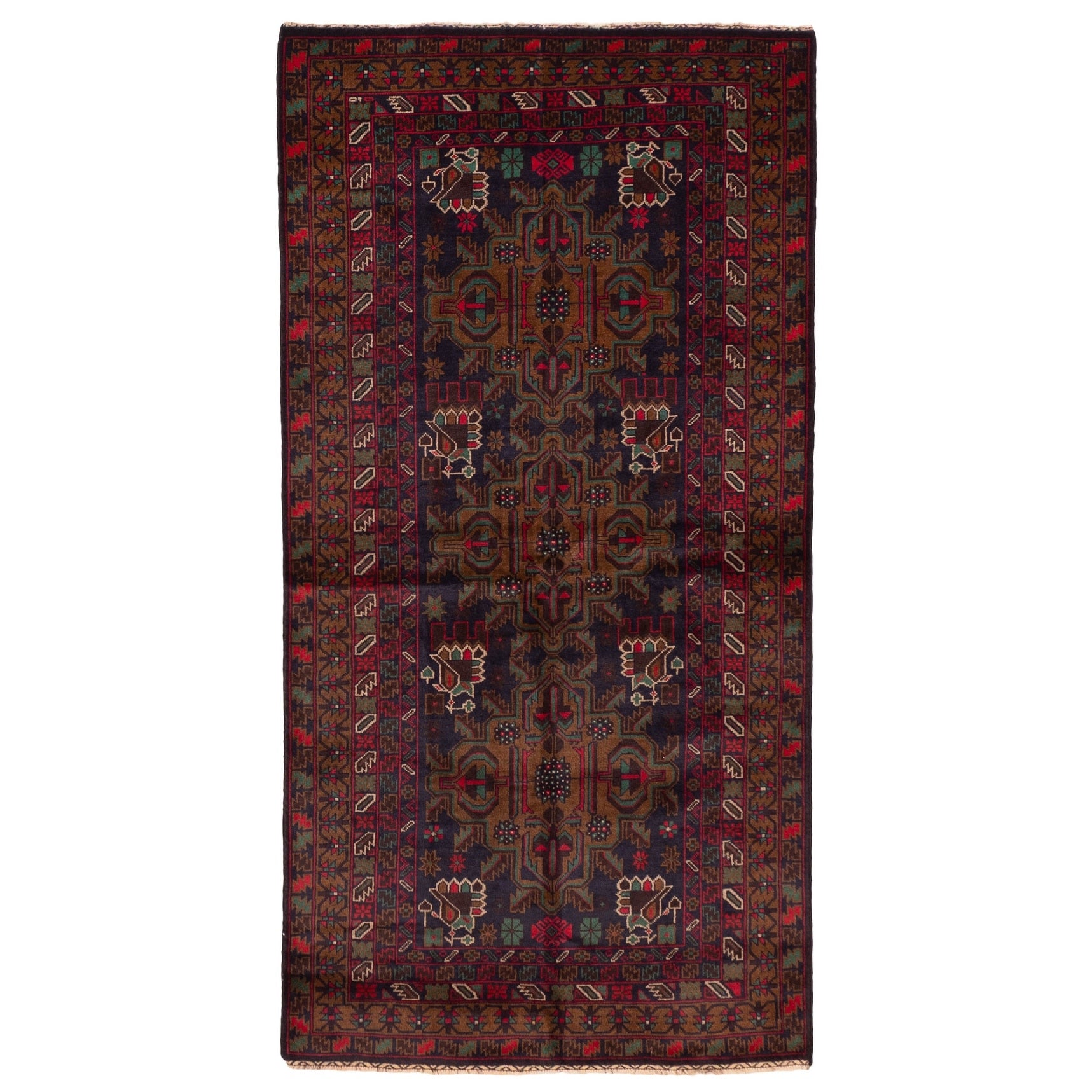 Ecarpetgallery Hand Knotted Teimani Dark Navy Wool Rug 36 X 71