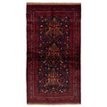 Ecarpetgallery Hand Knotted Teimani Dark Navy Red Wool Rug 37 X 66