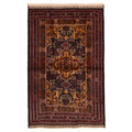 Ecarpetgallery Hand Knotted Teimani Dark Navy Red Wool Rug 45 X 68