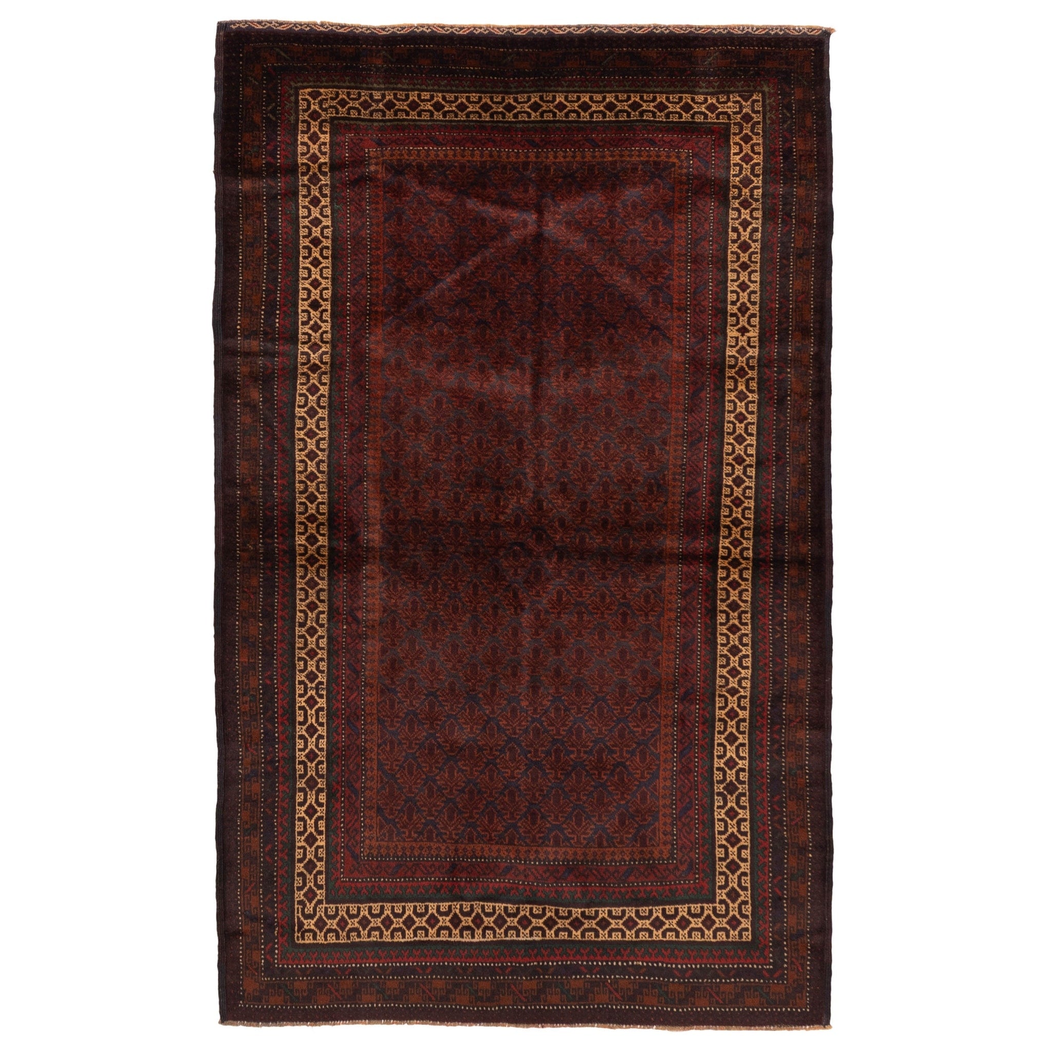 Ecarpetgallery Hand Knotted Teimani Dark Red Wool Rug 41 X 65