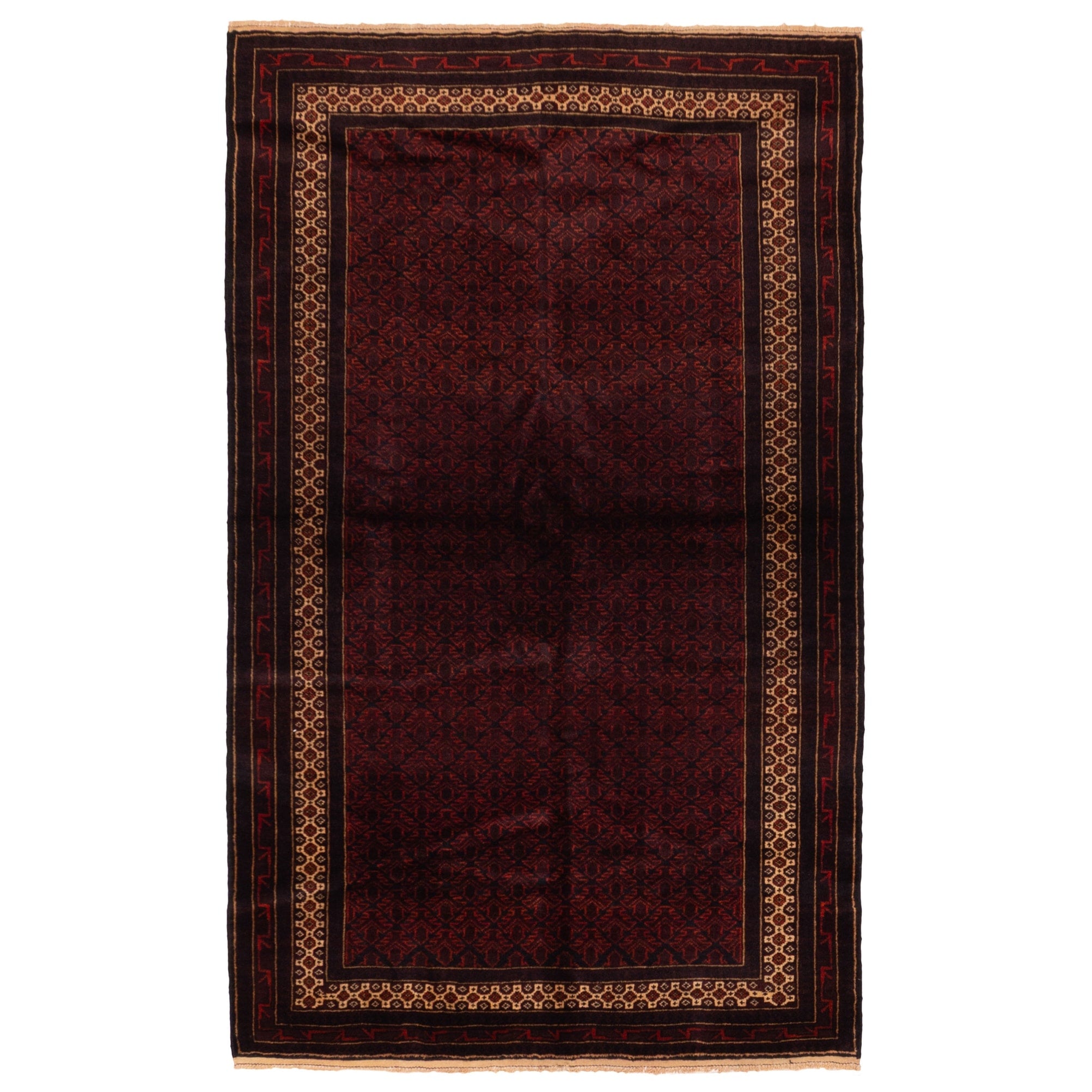 Ecarpetgallery Hand Knotted Teimani Dark Red Wool Rug 38 X 61