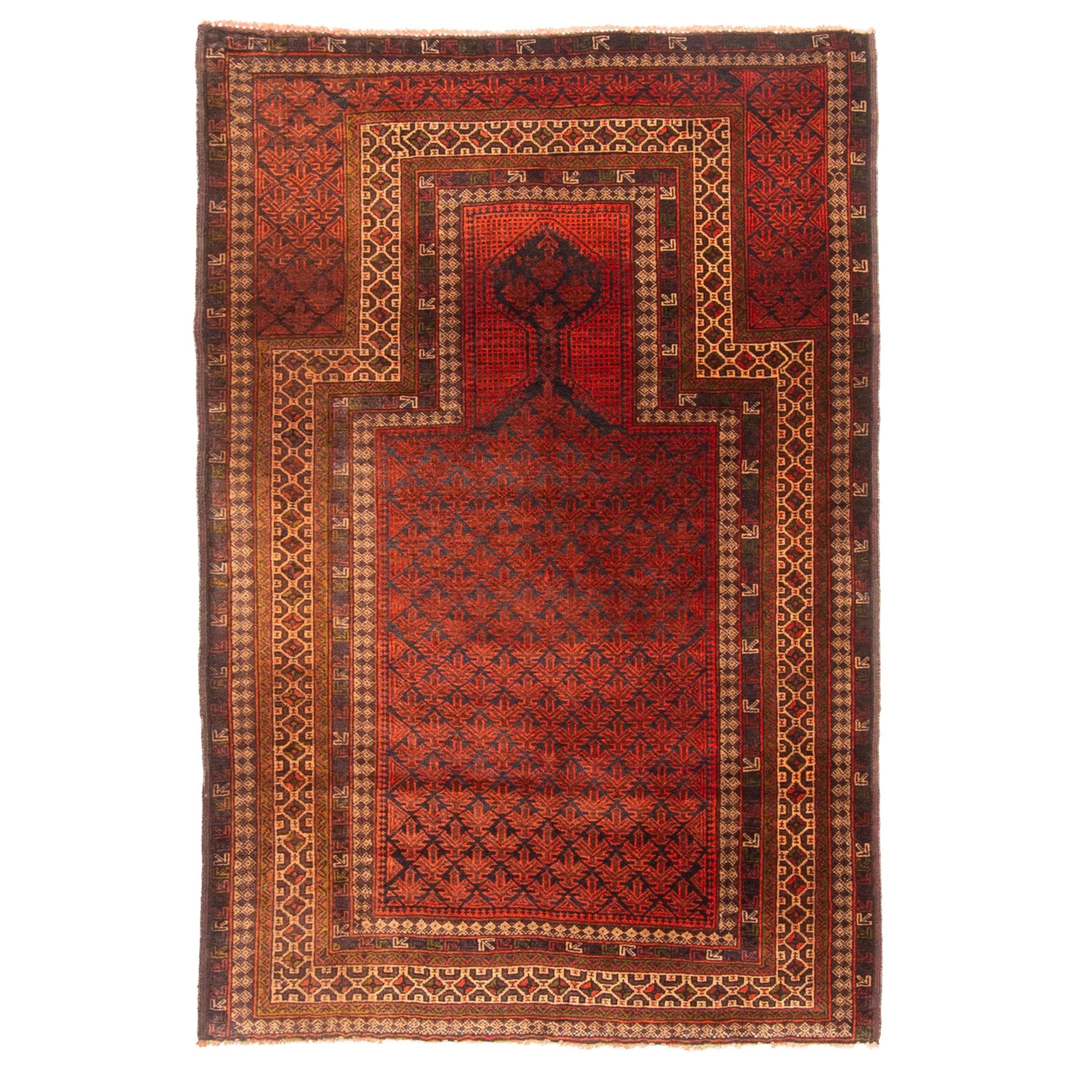 Ecarpetgallery Hand Knotted Teimani Dark Red Wool Rug 31 X 45