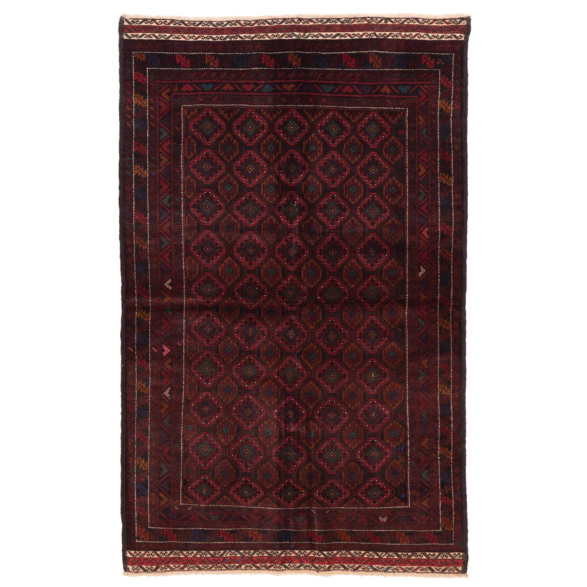 Ecarpetgallery Hand Knotted Teimani Dark Red Wool Rug 310 X 63